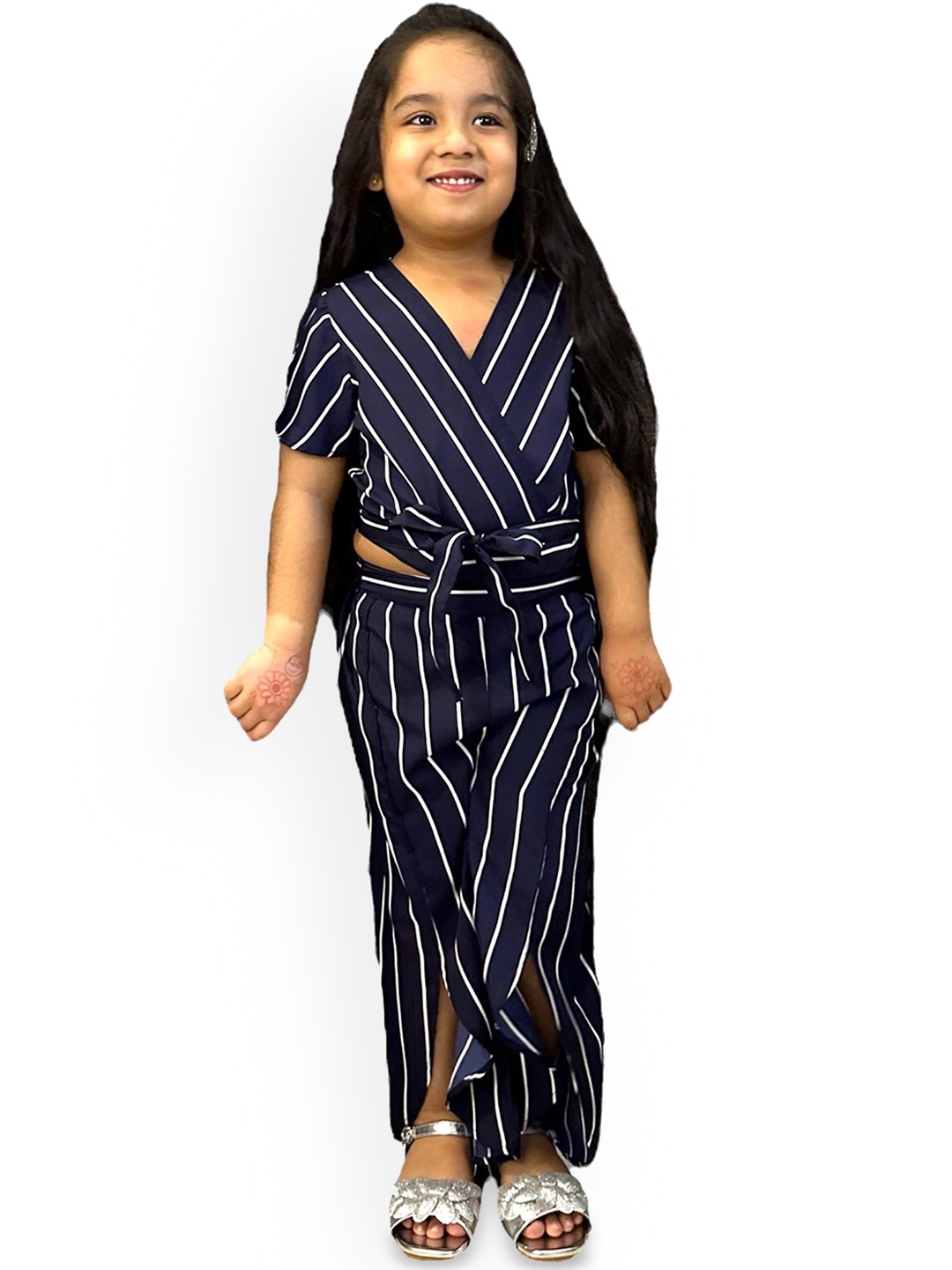 

Samsara Couture Striped Top with Trousers, Blue