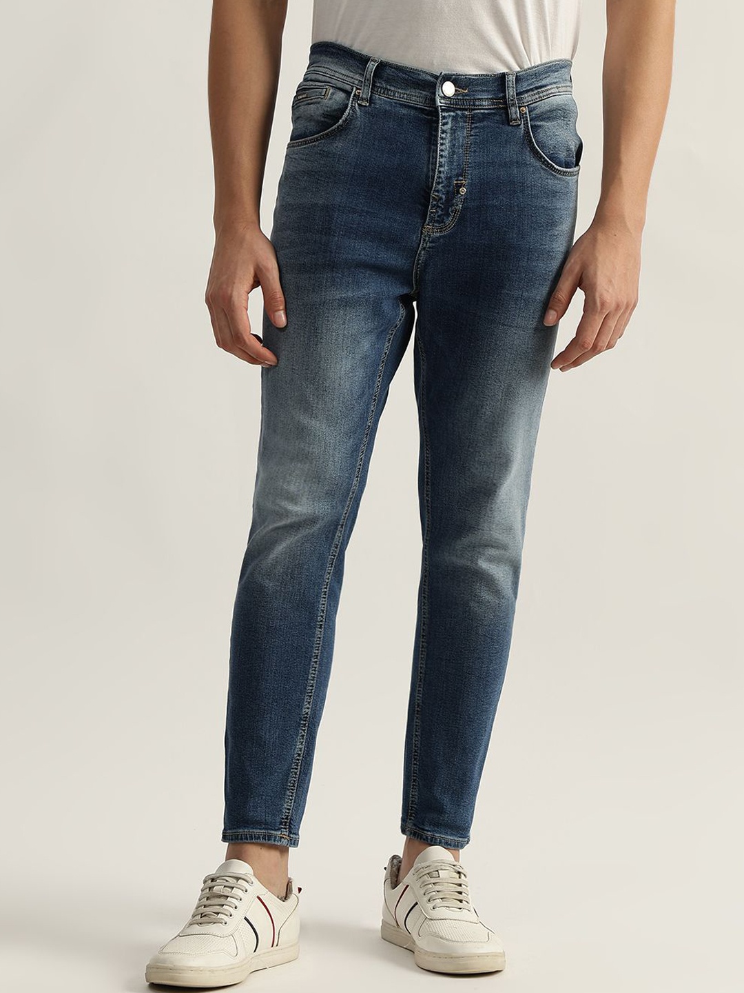

Antony Morato Men Heavy Fade Mid-Rise Skinny Fit Jeans, Blue