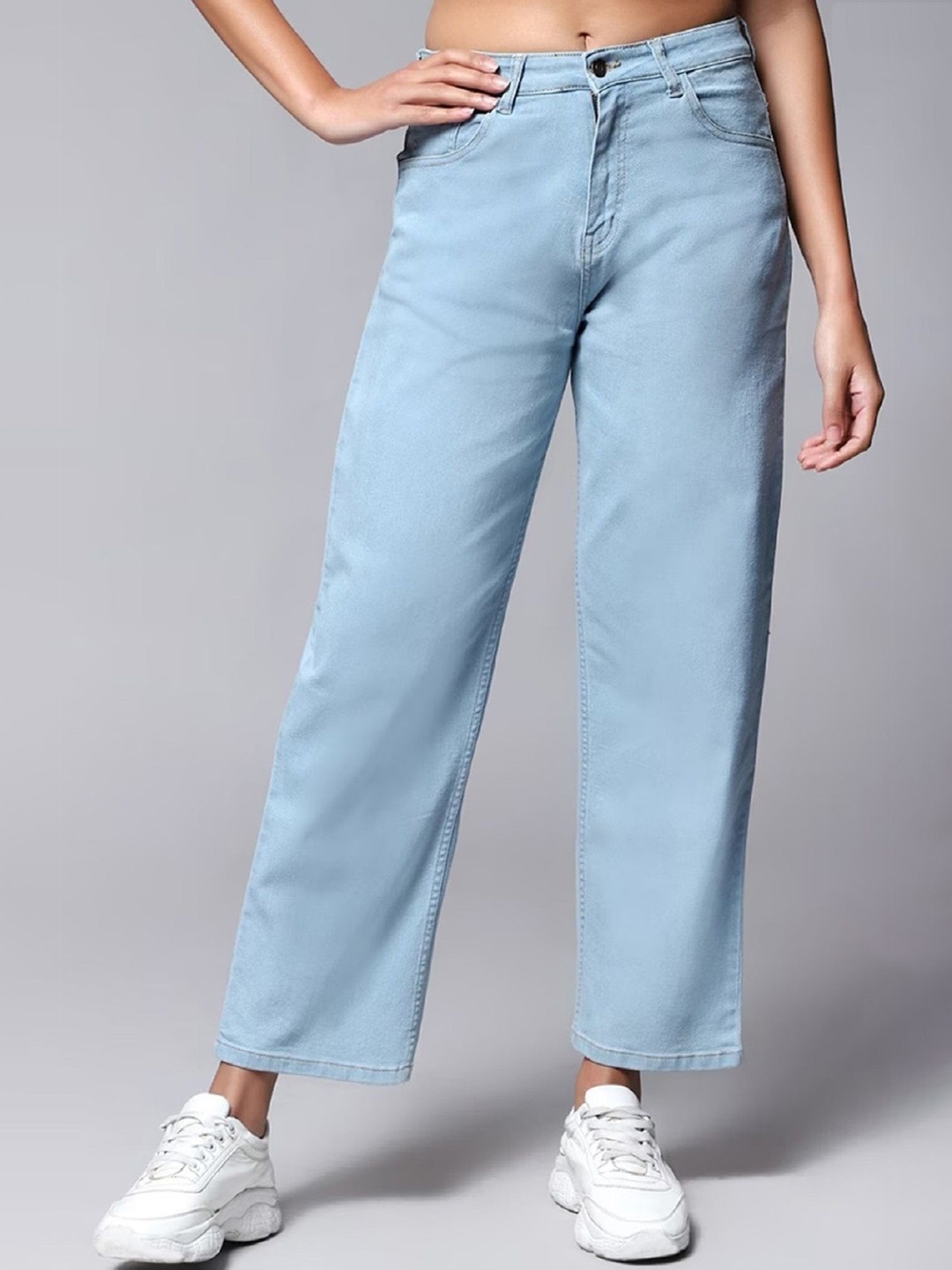 

Perfect Outlet Women Straight Fit High-Rise Stretchable Jeans, Blue