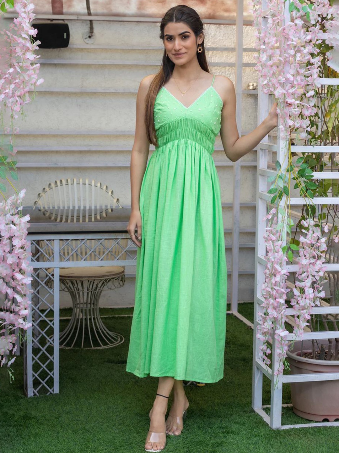 

SUKITI Women Cotton Dress, Green