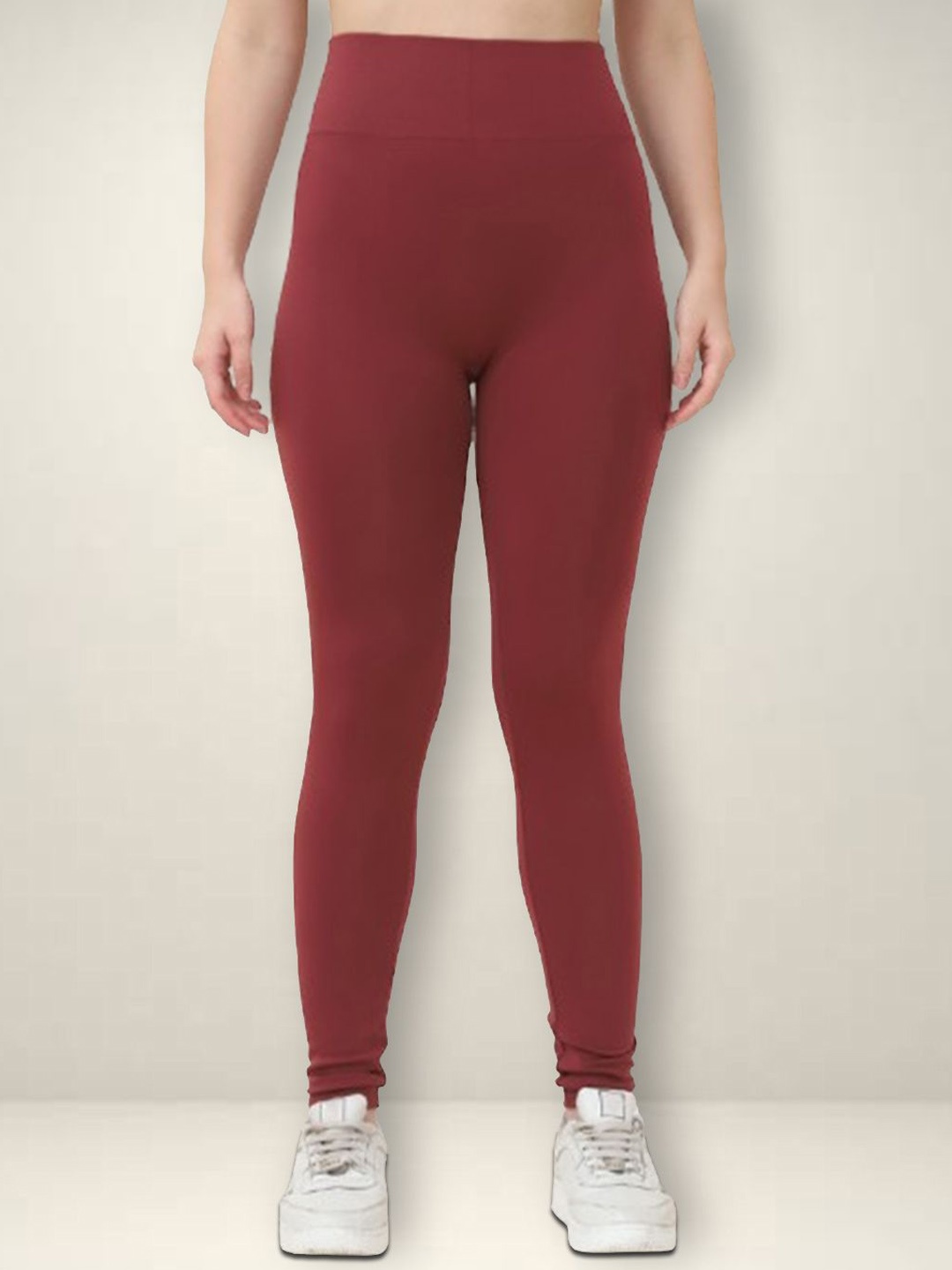 

Jinfo Women Mid-Rise Ankle-Length Sports Tights, Maroon