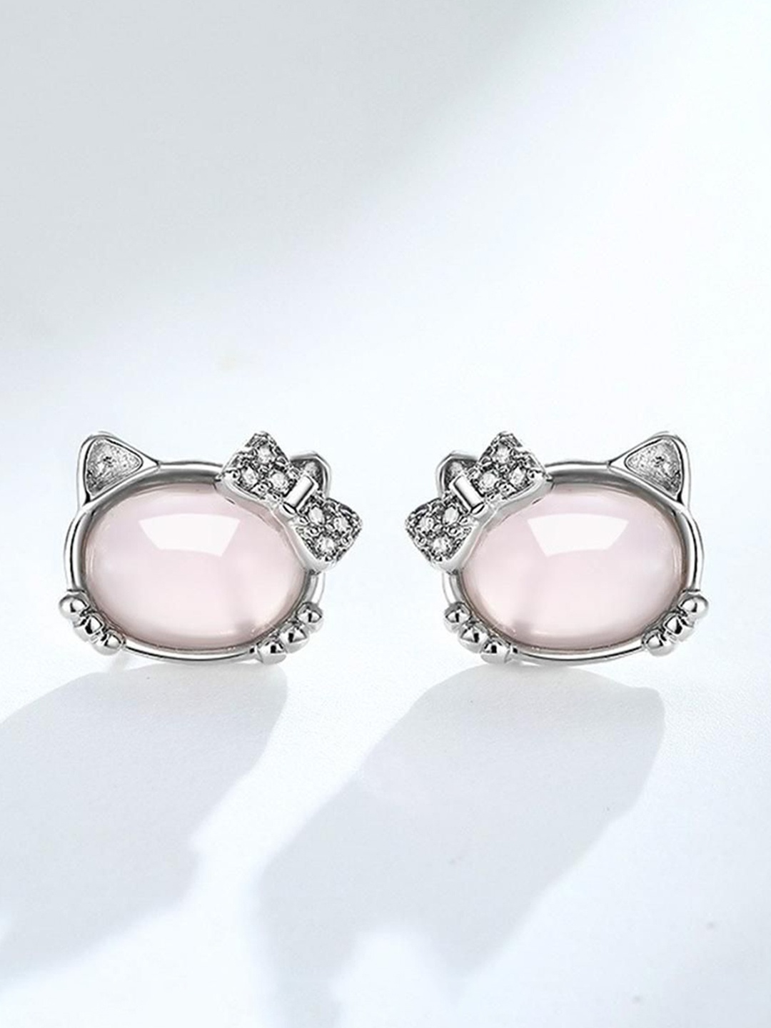 

MYKI Silver-Plated Contemporary Cubic Zirconia Studs Earrings