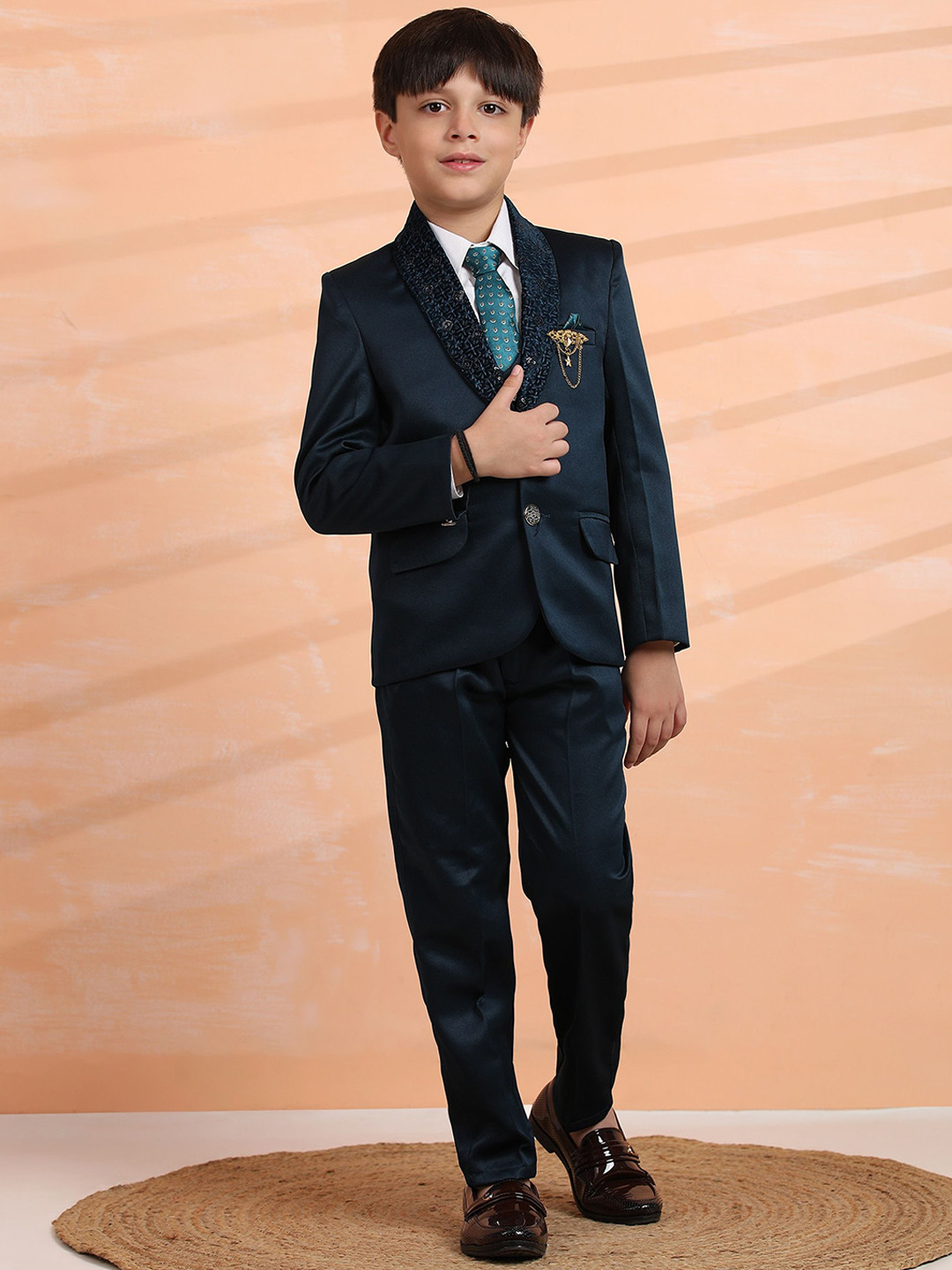 

Pro-Ethic STYLE DEVELOPER Boys Single-Breasted Five-Piece Suit Set, Green