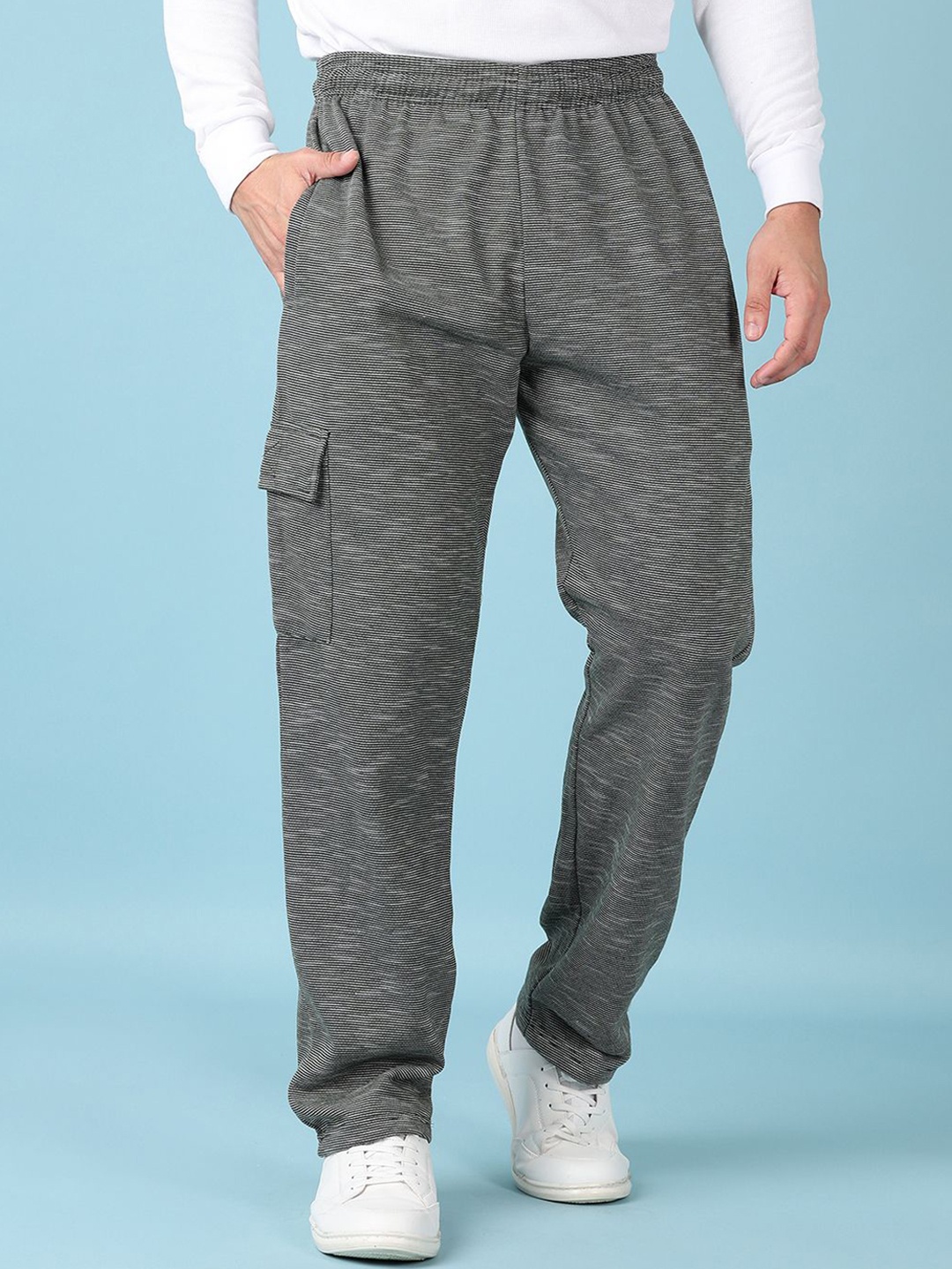 

V-Mart Men Mid-Rise Cotton Track Pant, Grey