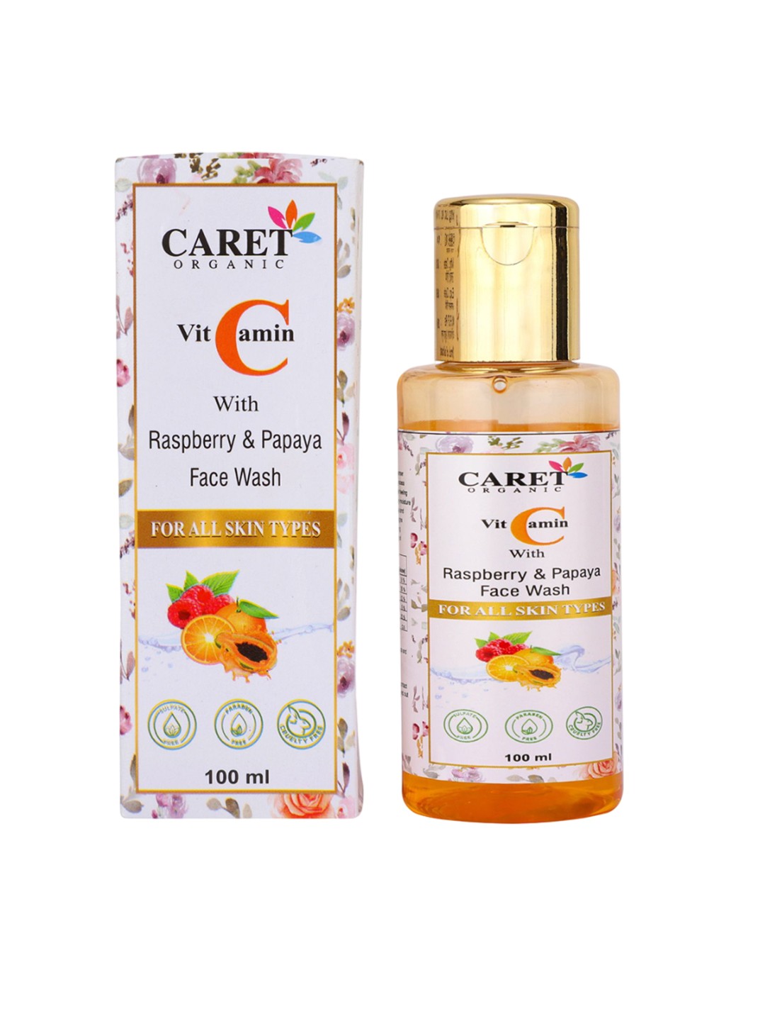 

CARET ORGANIC Vitamin C With Raspberry & Papaya Face Wash - 100 ml, White