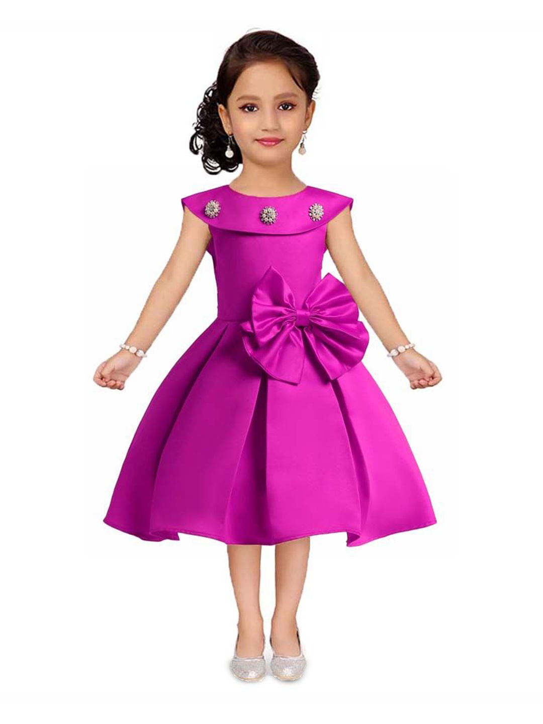 

Wish little Girls Satin A-Line Dress, Pink