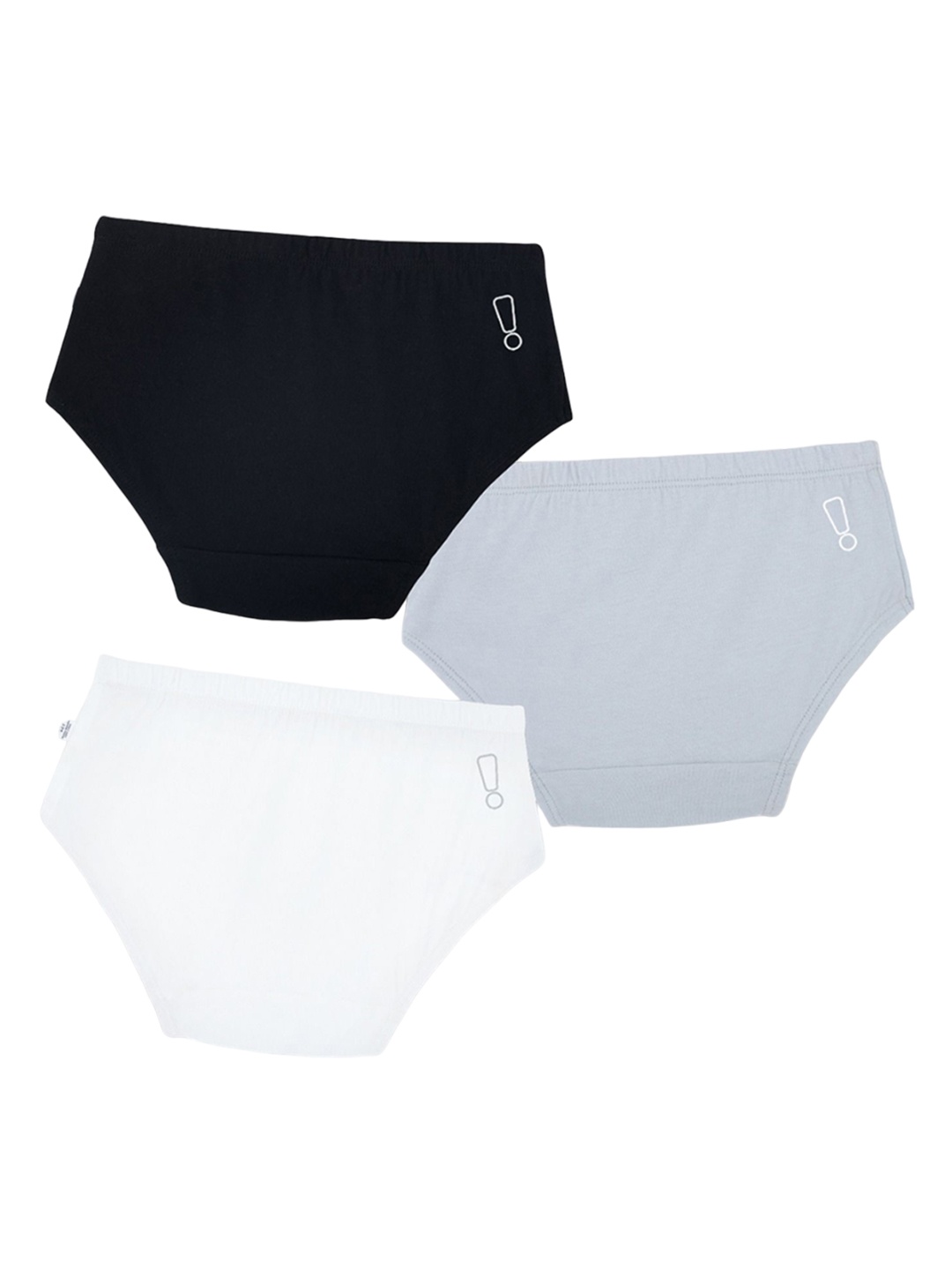 

You Got Plan B Girls Pack Of 3 Cotton Mid-Rise Basic Briefs, Black