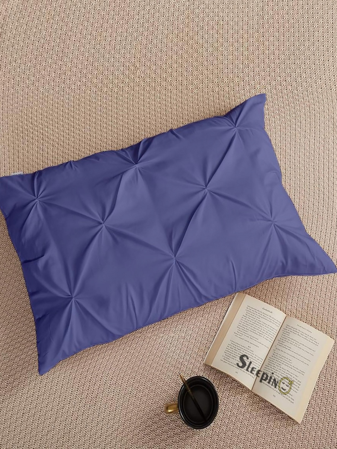 

Sleepino Blue 2 Pieces Solid Linen Rectangle Pillow Covers