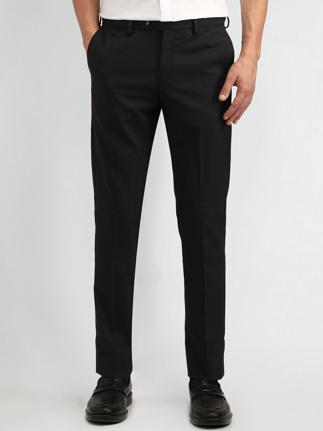 

Arrow Men Urban Slim Fit Trousers, Black