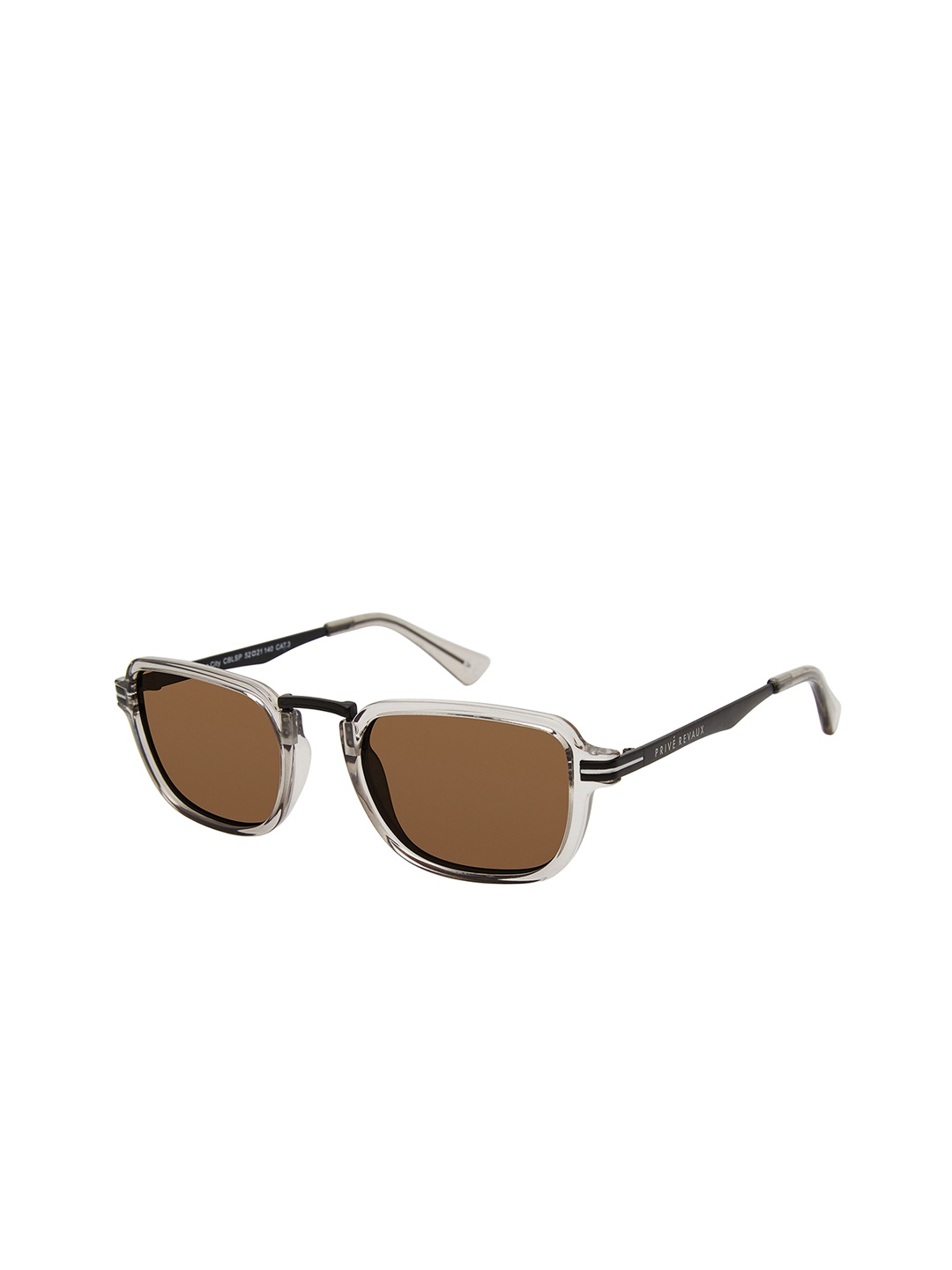 

PRIVE REVAUX Men Square Sunglasses with UV Protected Lens, Brown