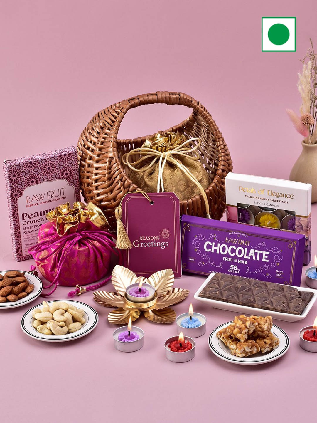 

Hyperfoods Set Of 7 Chocolates & Nuts Diwali Gift Set, Brown