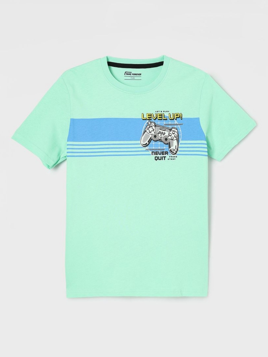 

Fame Forever by Lifestyle Boys Graphic Printed Round Neck Cotton T-shirt, Green