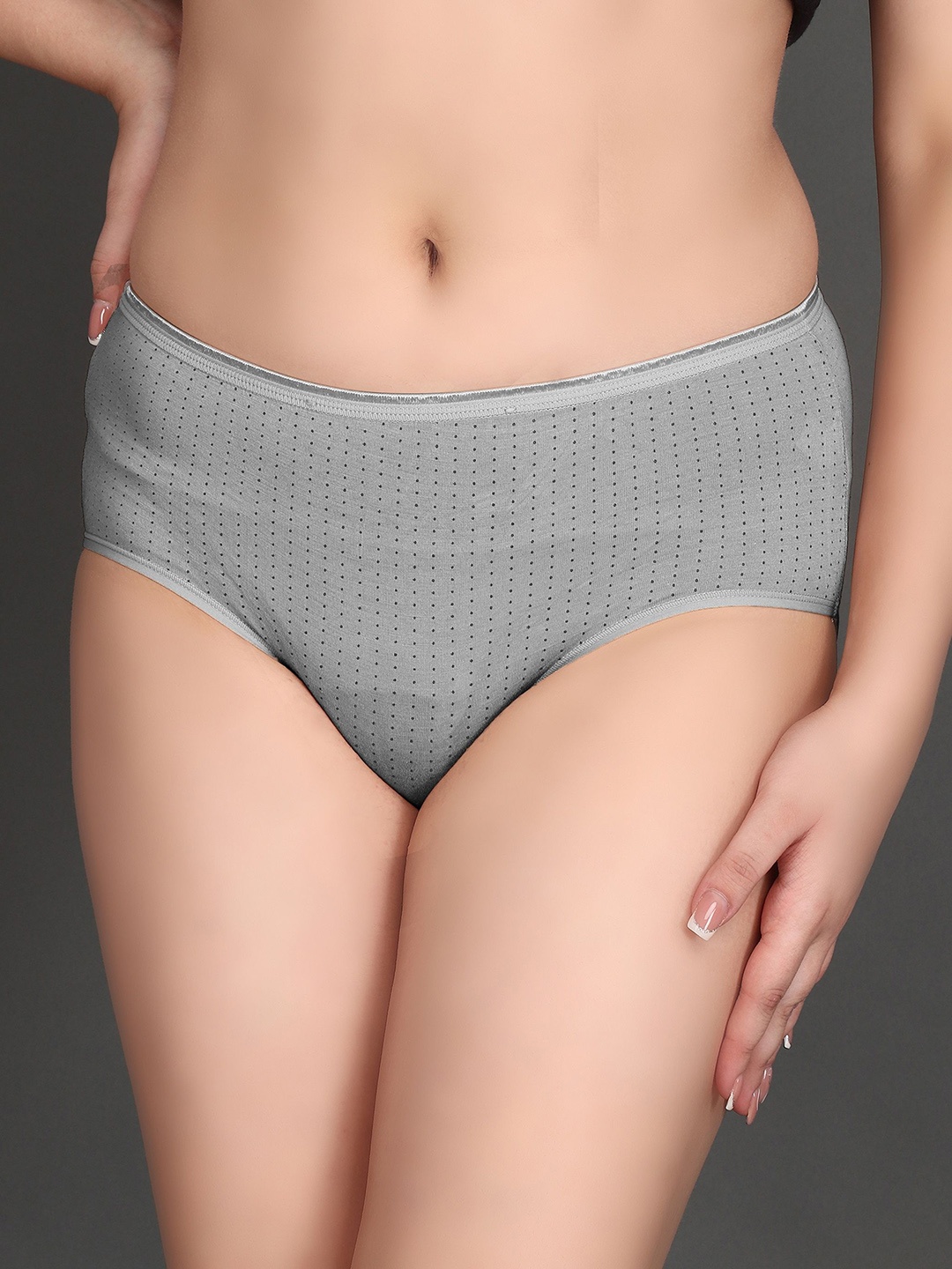 

SHOPPY VILLA Women Printed Hipster Briefs, Grey