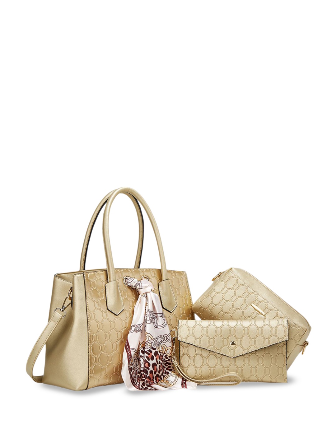 

RAVE PU Structured Handheld Bag, Gold