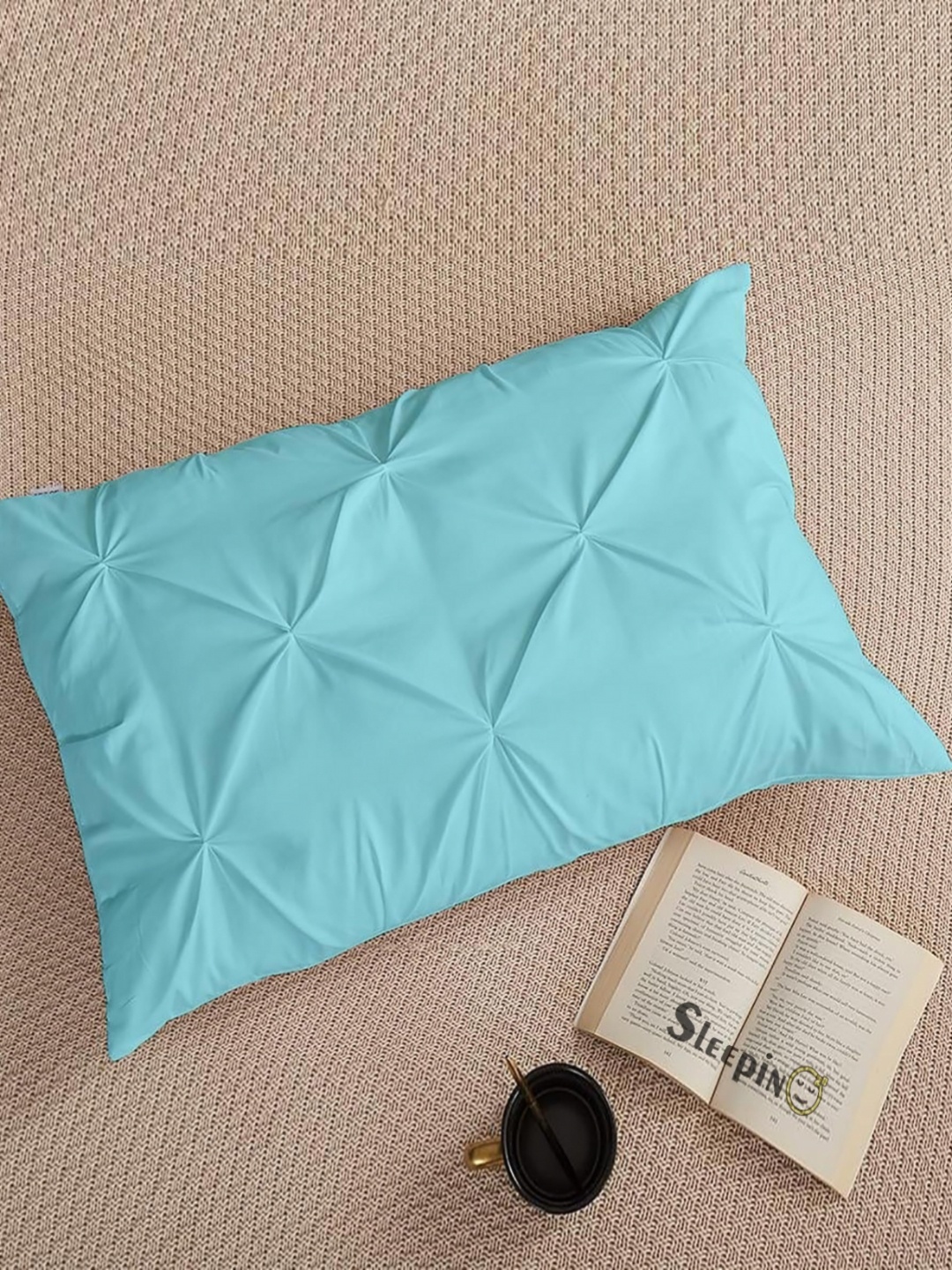 

Sleepino Blue 2 Pieces Solid Linen Rectangle Pillow Covers