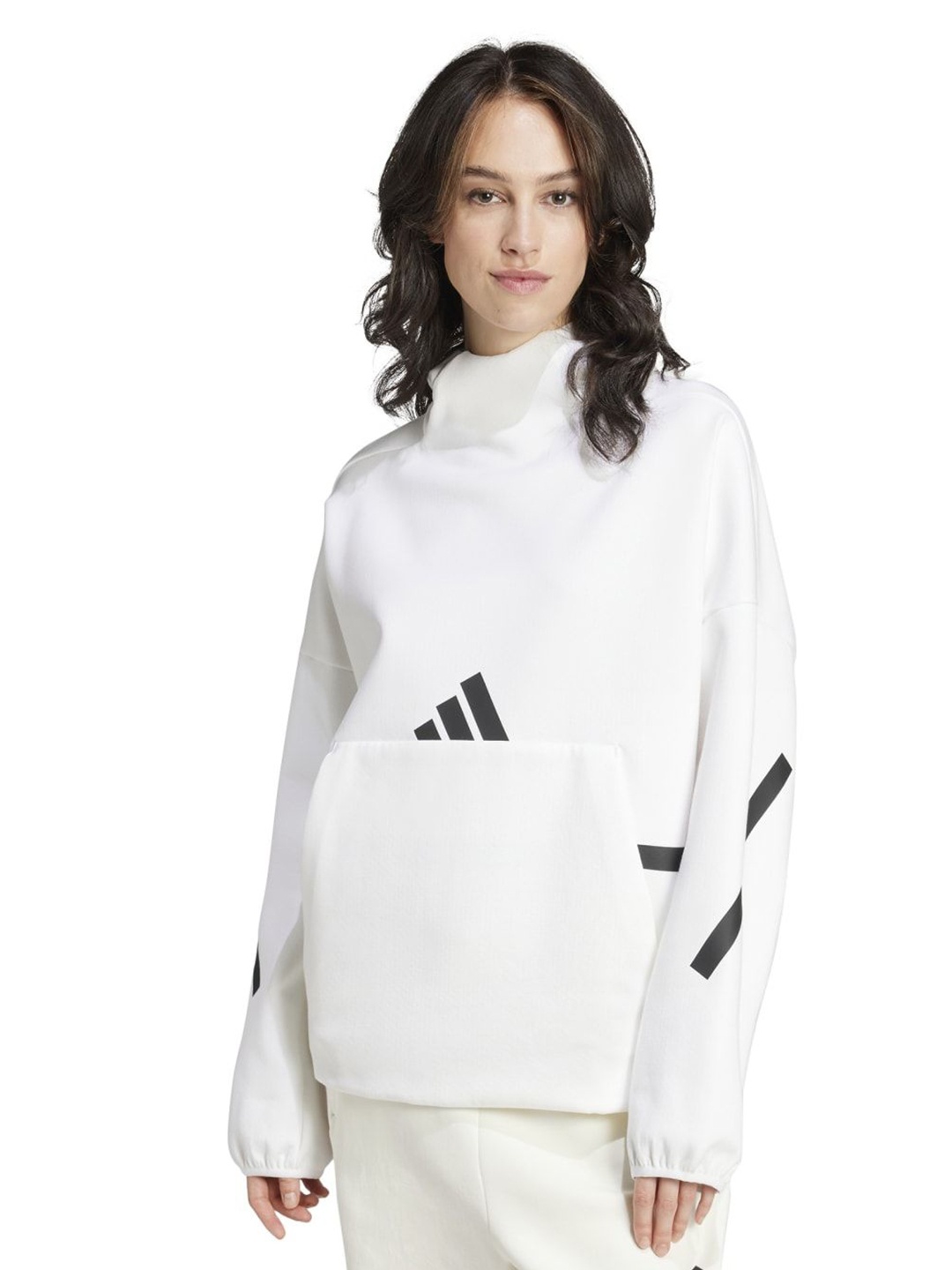 

ADIDAS Long Sleeve Brand Logo Hooded Sports Sweatshirts, White