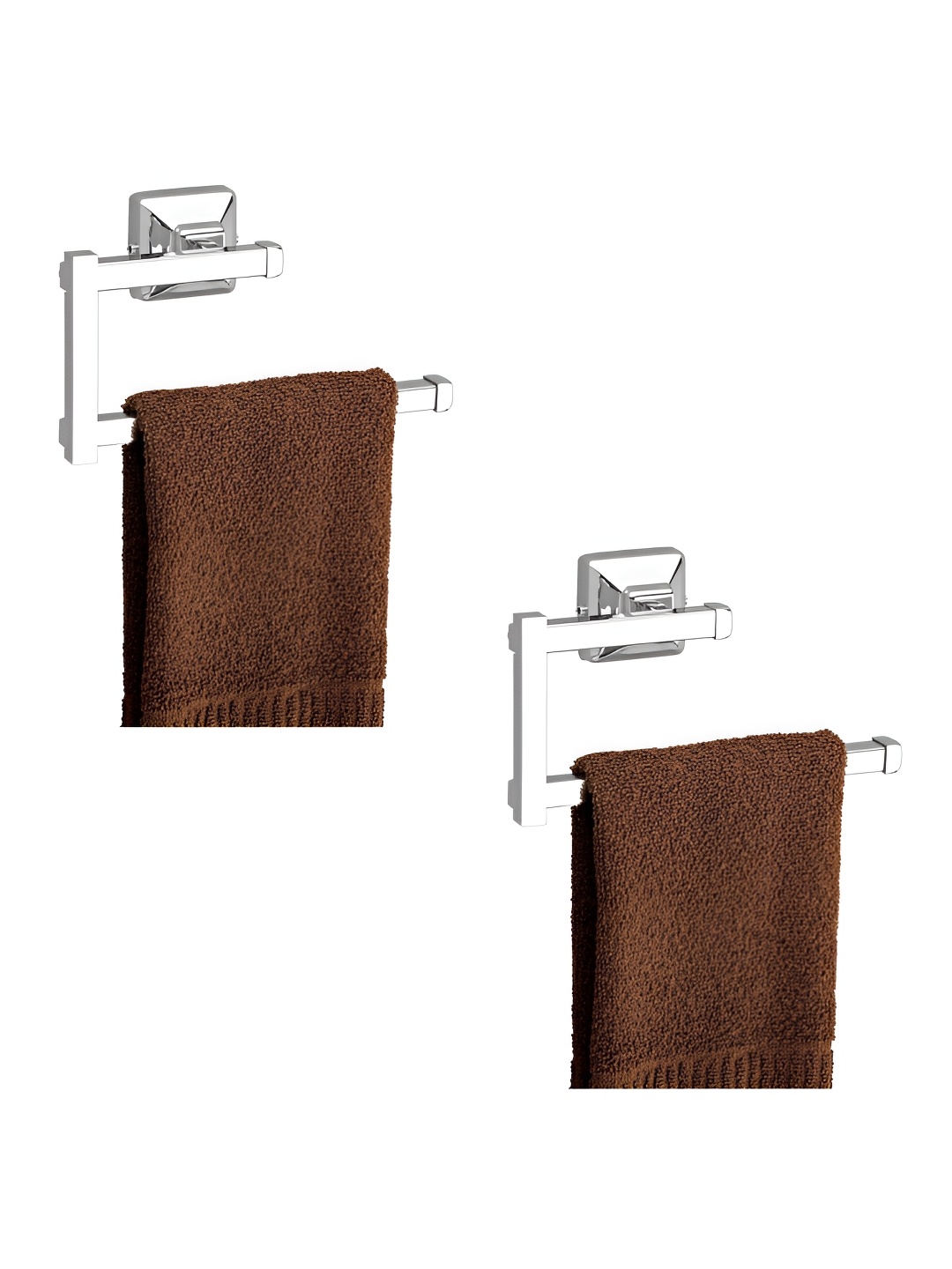 

Plantex Silver-Toned 2 Pieces Contemporary Stainless Steel Towel Holder