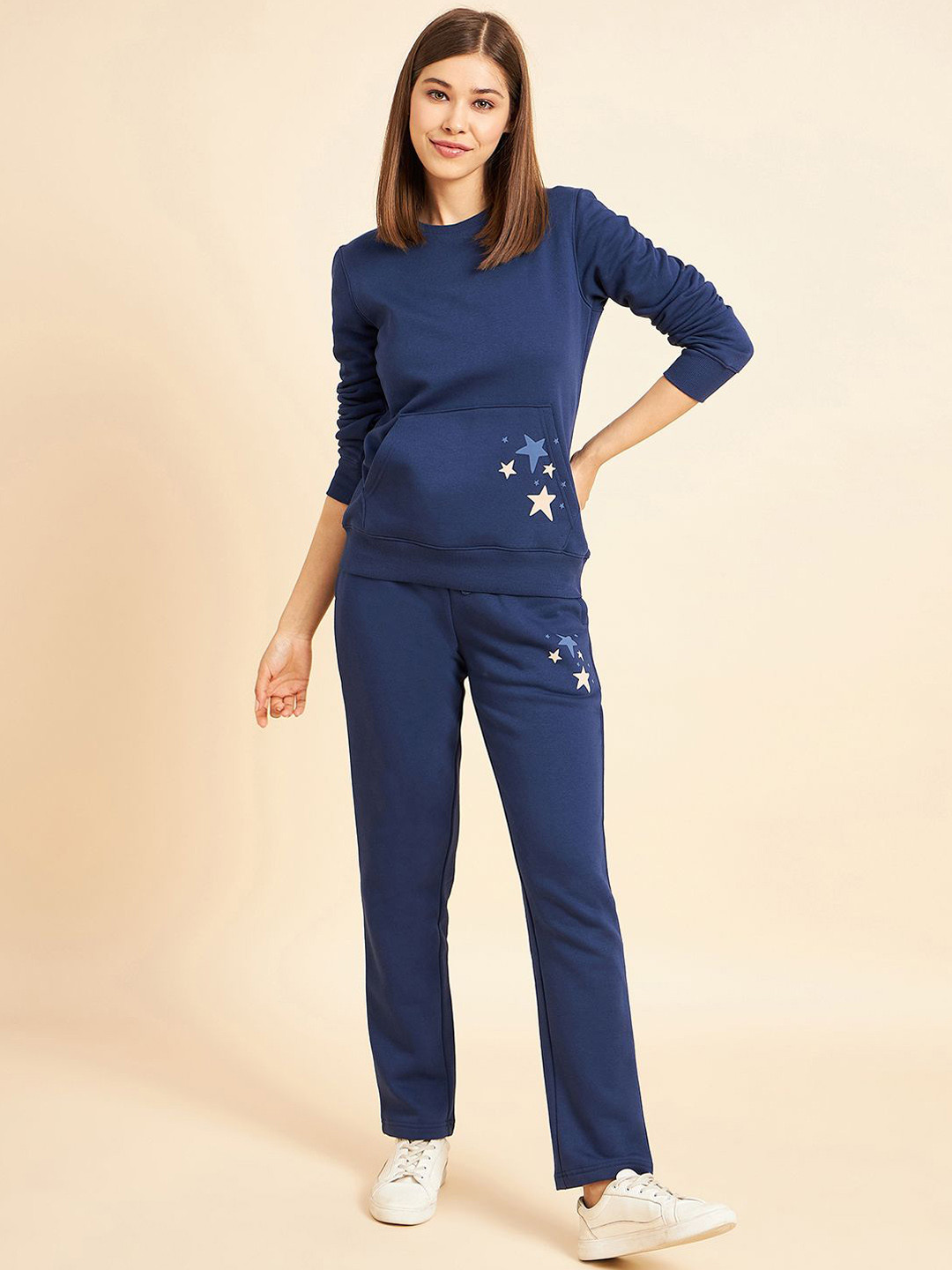 

Sweet Dreams Women Cotton Tracksuit, Navy blue