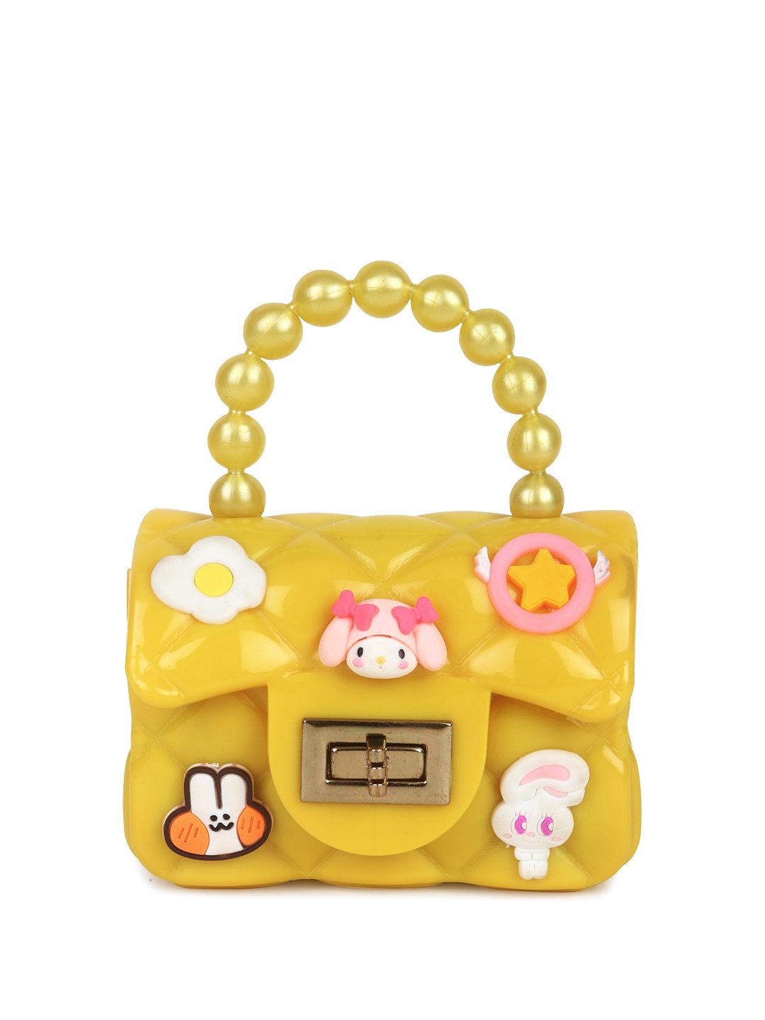 

Filauri Women Textured Structured Leather Handheld Bag, Yellow