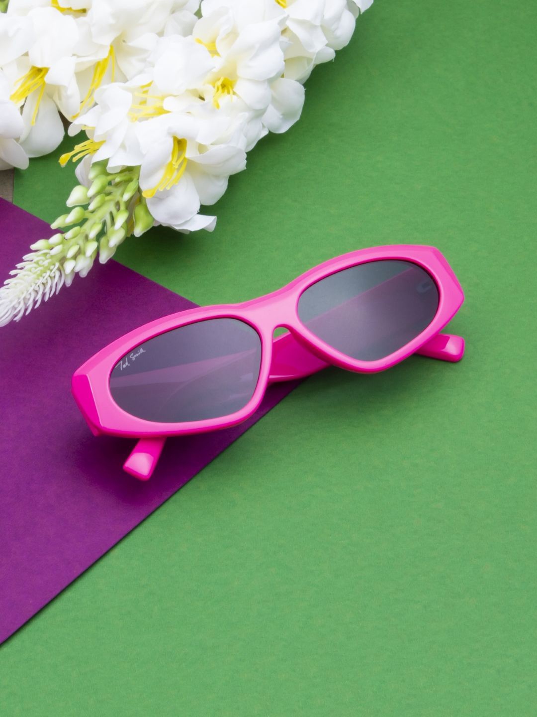 

Ted Smith Unisex Cateye Sunglasses with UV Protected Lens WINGS_C3, Pink