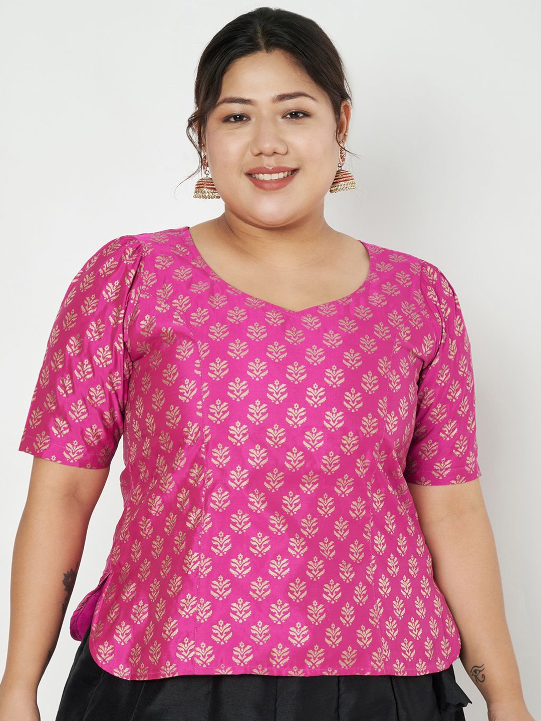 

studio rasa Printed Short Sleeve Tops, Pink