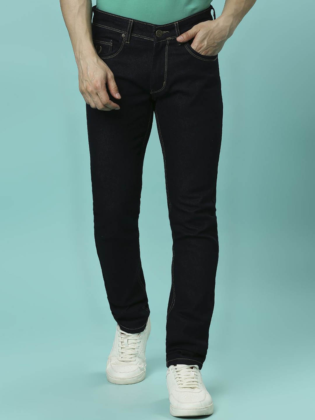 

HJ HASASI Men High-Rise Stretchable Denim Jeans, Blue