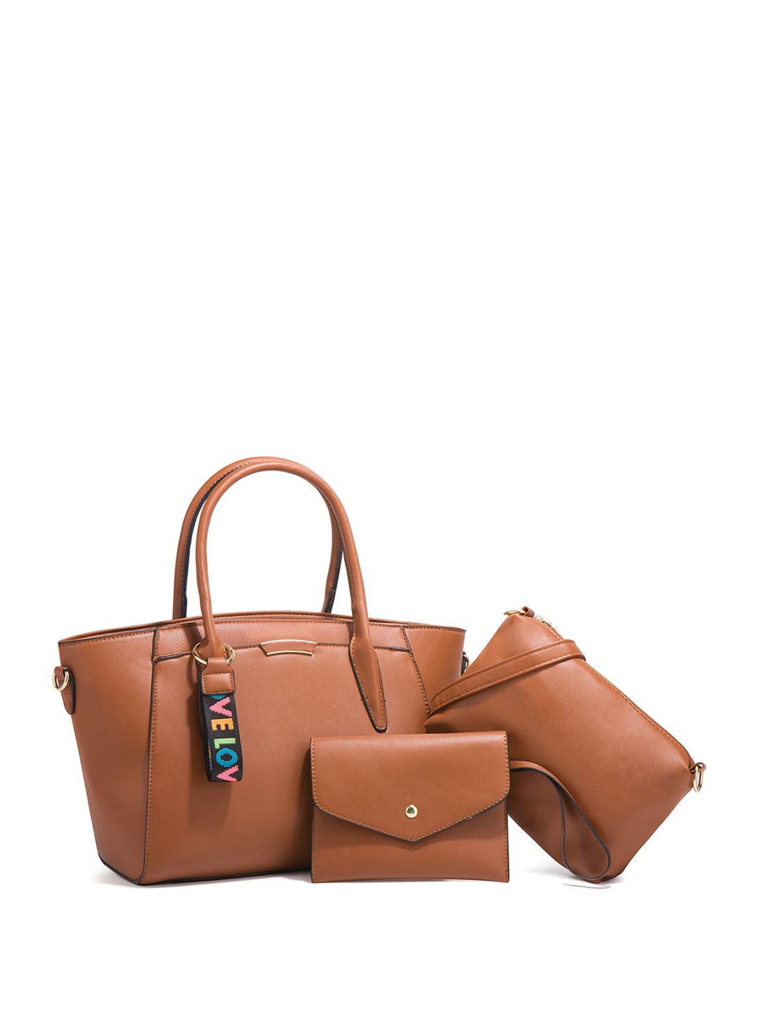 

RAVE PU Swagger Handheld Bag with Cut Work, Brown