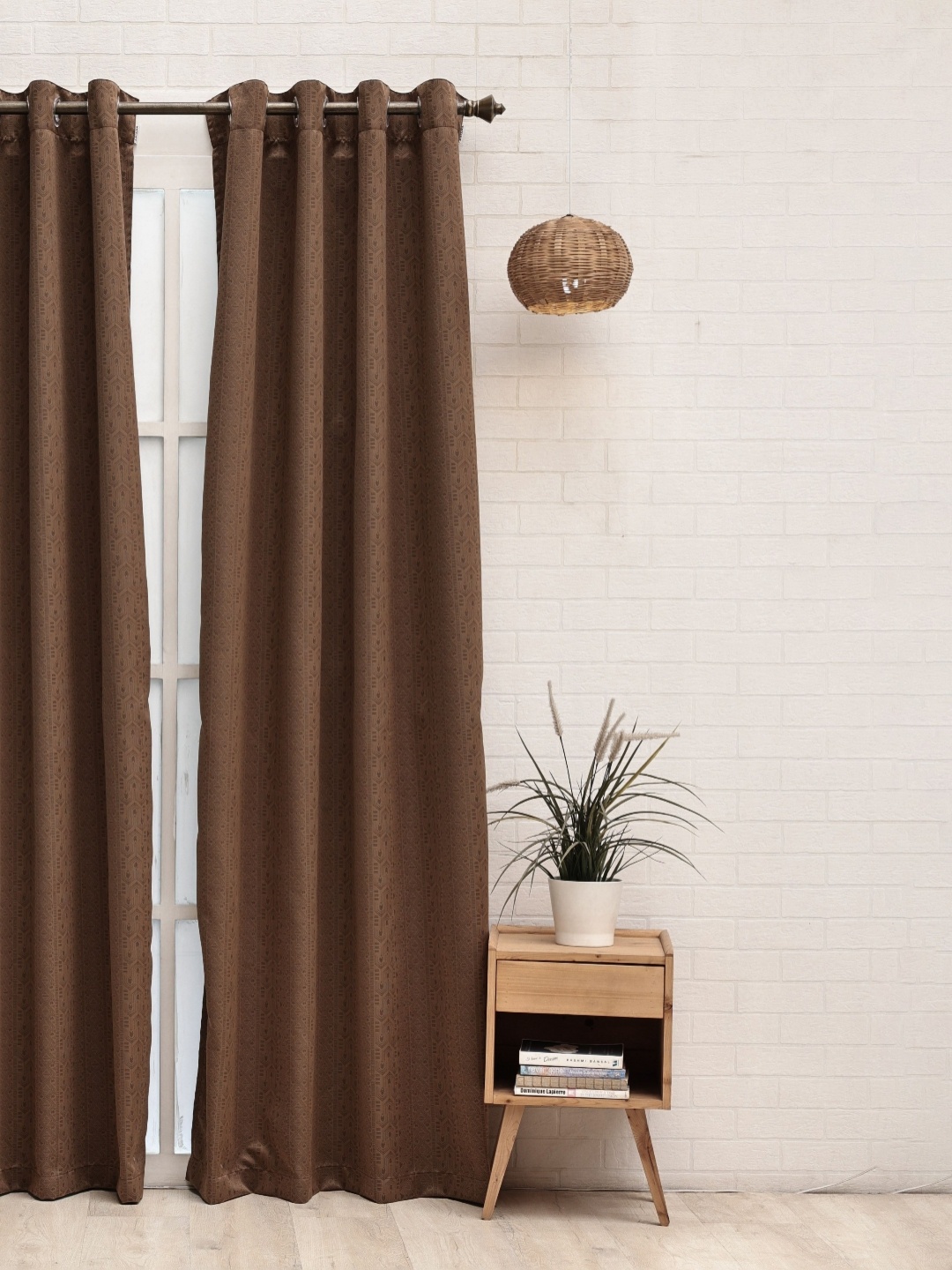 

Ariana Brown Geometric Black Out Window Curtain