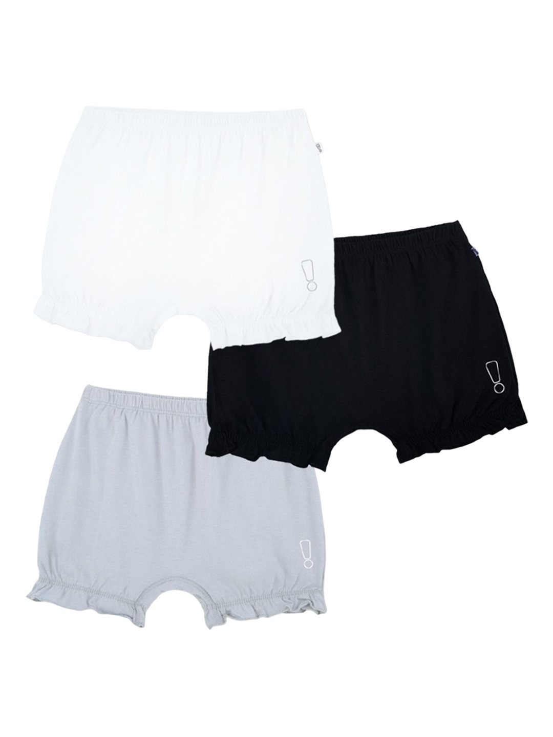 

You Got Plan B Girls Pack Of 3 Cotton Mid-Rise Basic Bloomer Briefs, Black