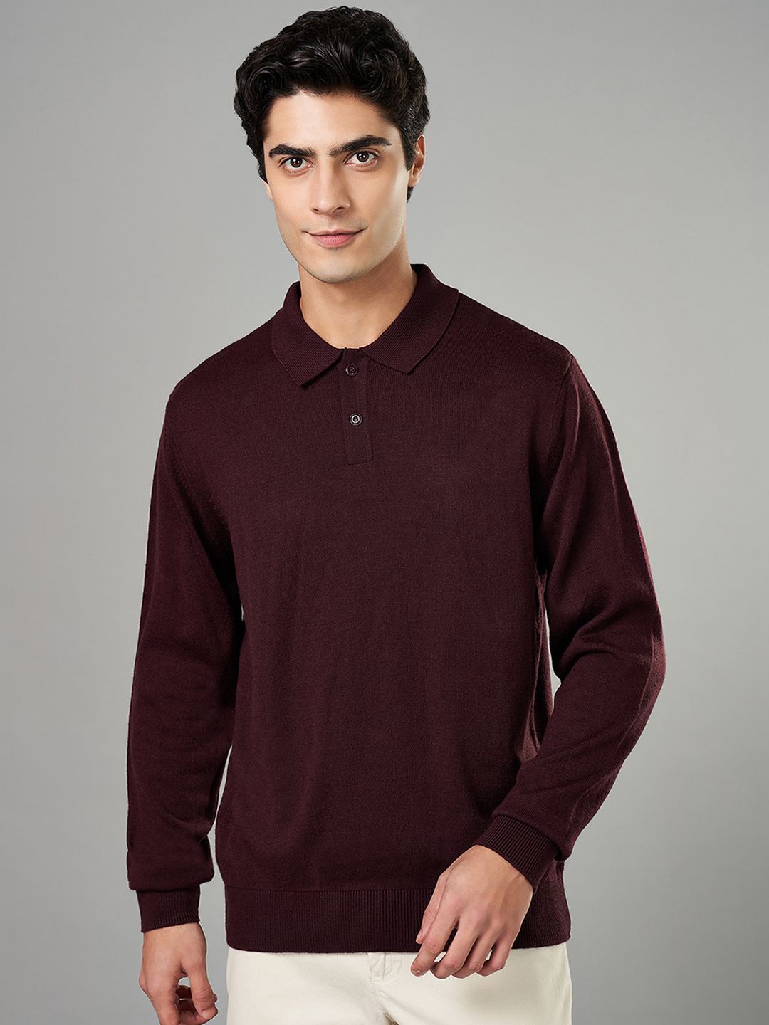 

BYFORD by Pantaloons Men Long Sleeves Pullover, Maroon