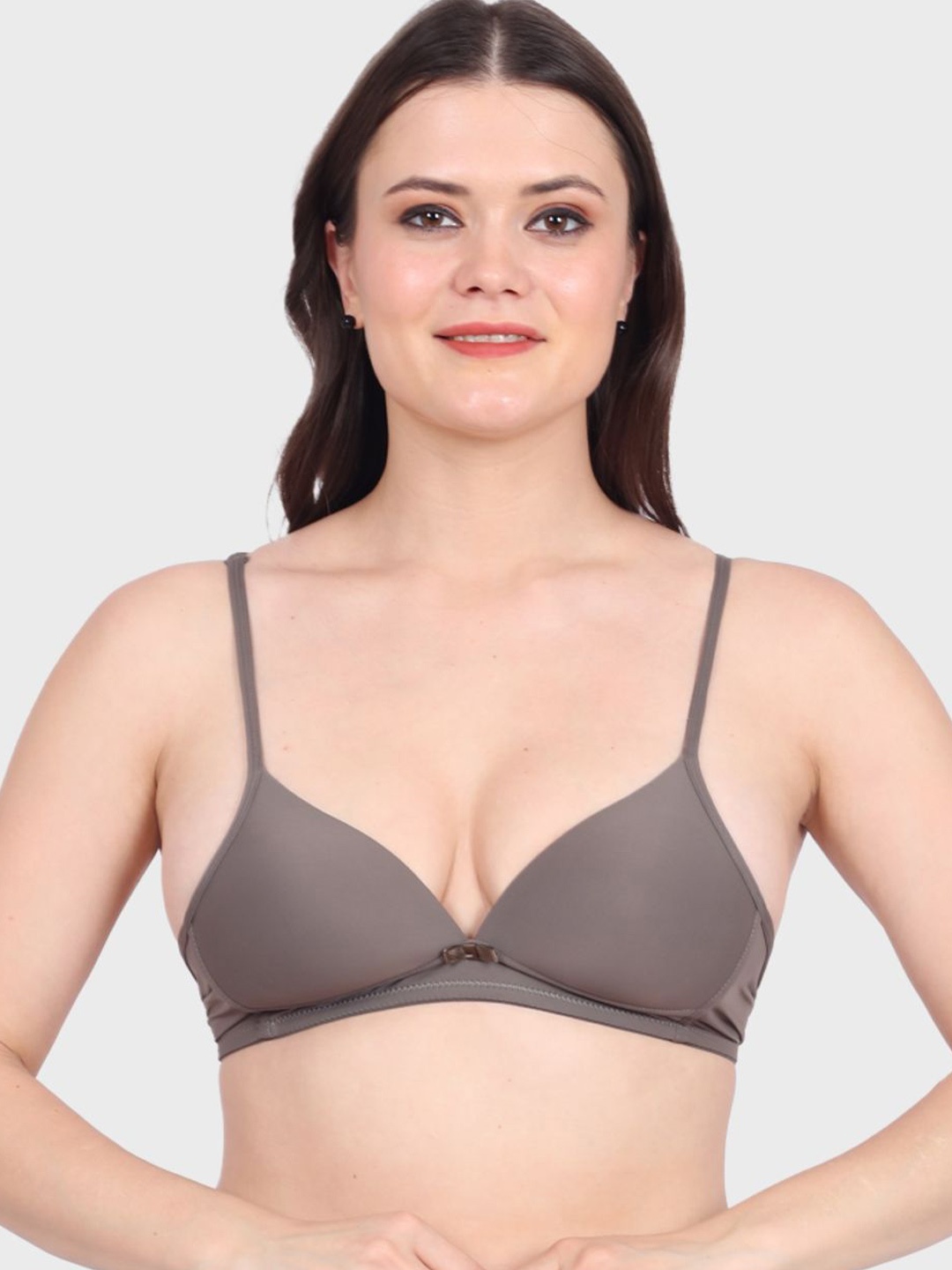 

Luella Women Deep V Neckline Medium Coverage Lightly Padded Bra, Grey