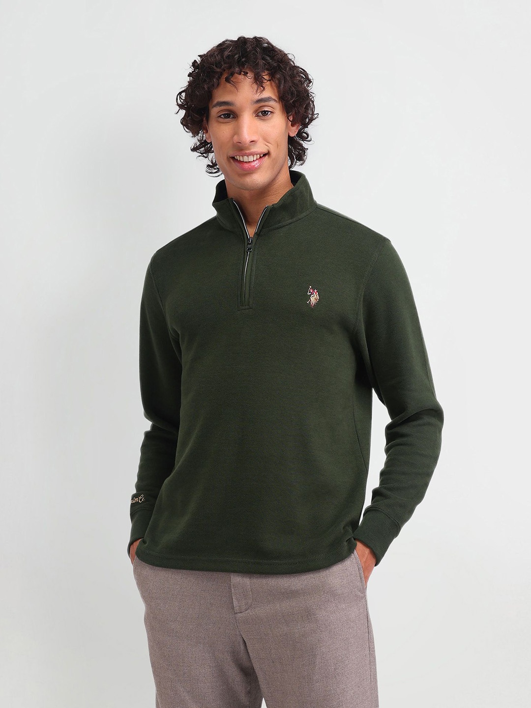 

U.S. Polo Assn. Denim Co. Mens Winter Sweatshirt, Olive