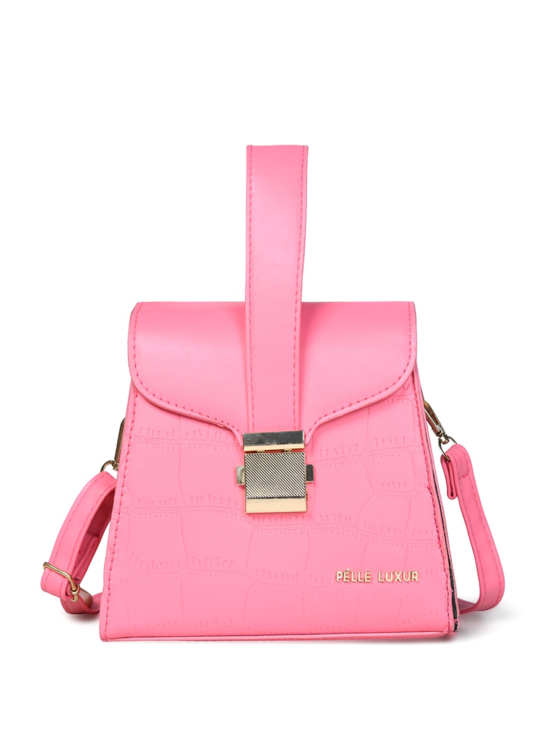 

PELLE LUXUR PU Structured Sling Bag, Pink