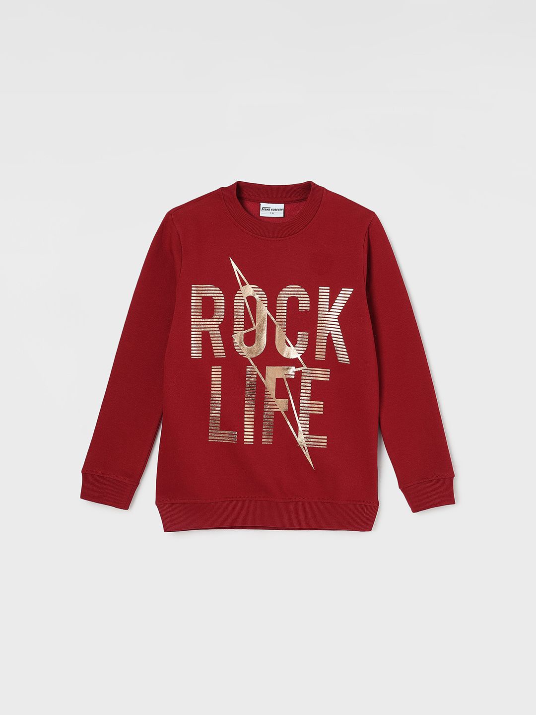 

Fame Forever by Lifestyle Boys Alphanumeric Printed Sweatshirt, Red