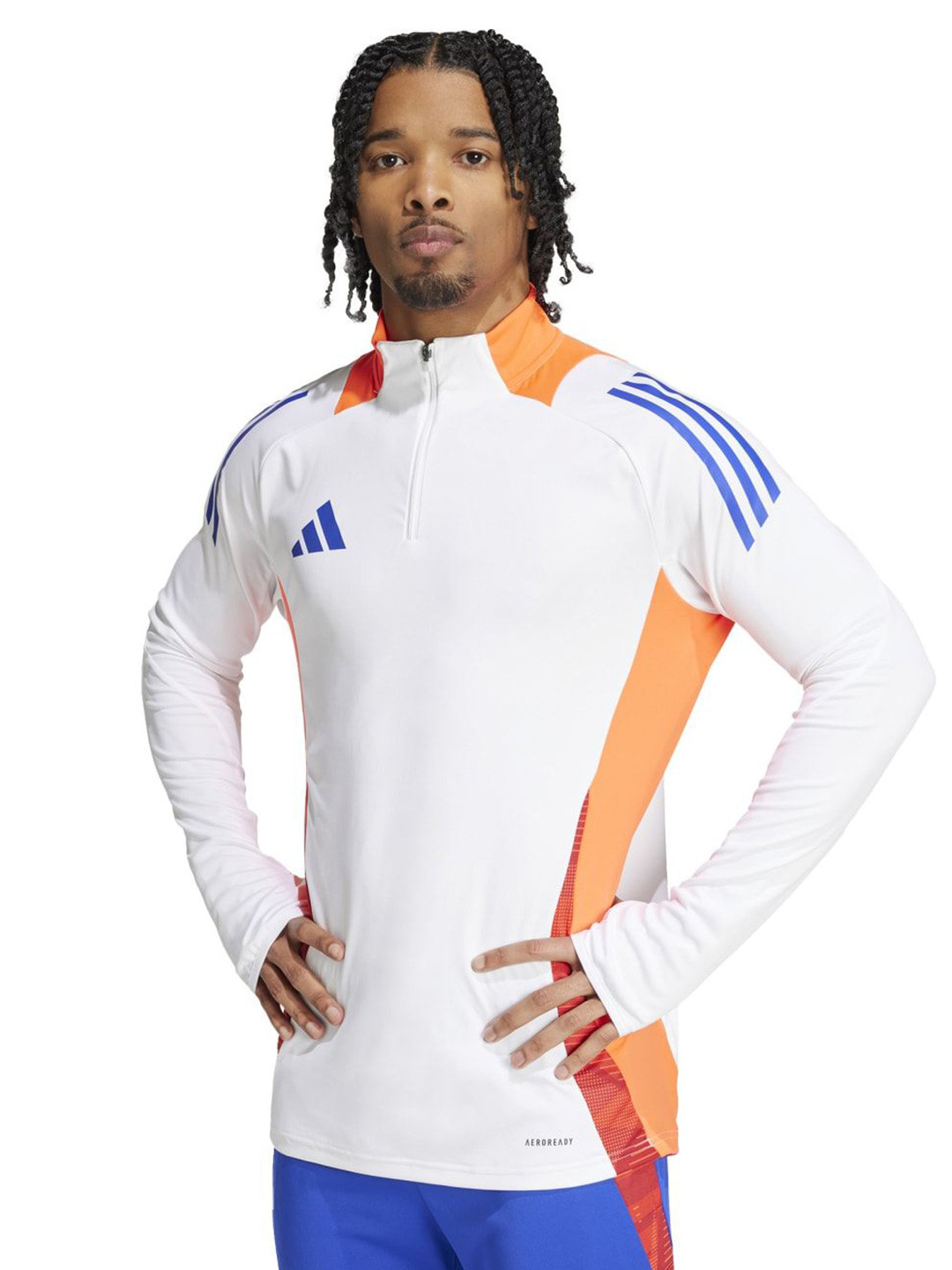 

ADIDAS Men Colourblocked High Neck Slim Fit T-shirt, White