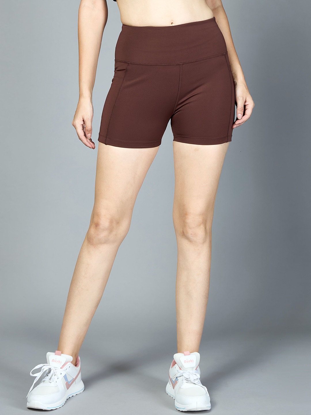 

HRX by Hrithik Roshan Women Skinny Fit Training or Gym Sports Shorts, Brown