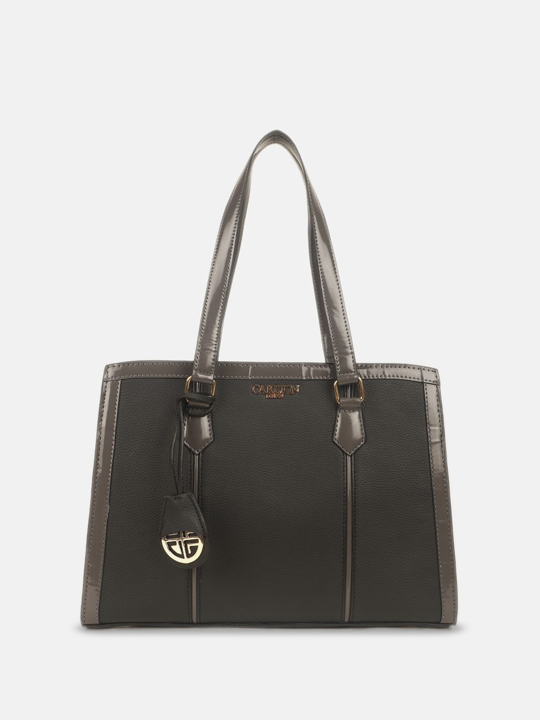 

Carlton London Women Textured Structured Leather Shoulder Bag, Olive