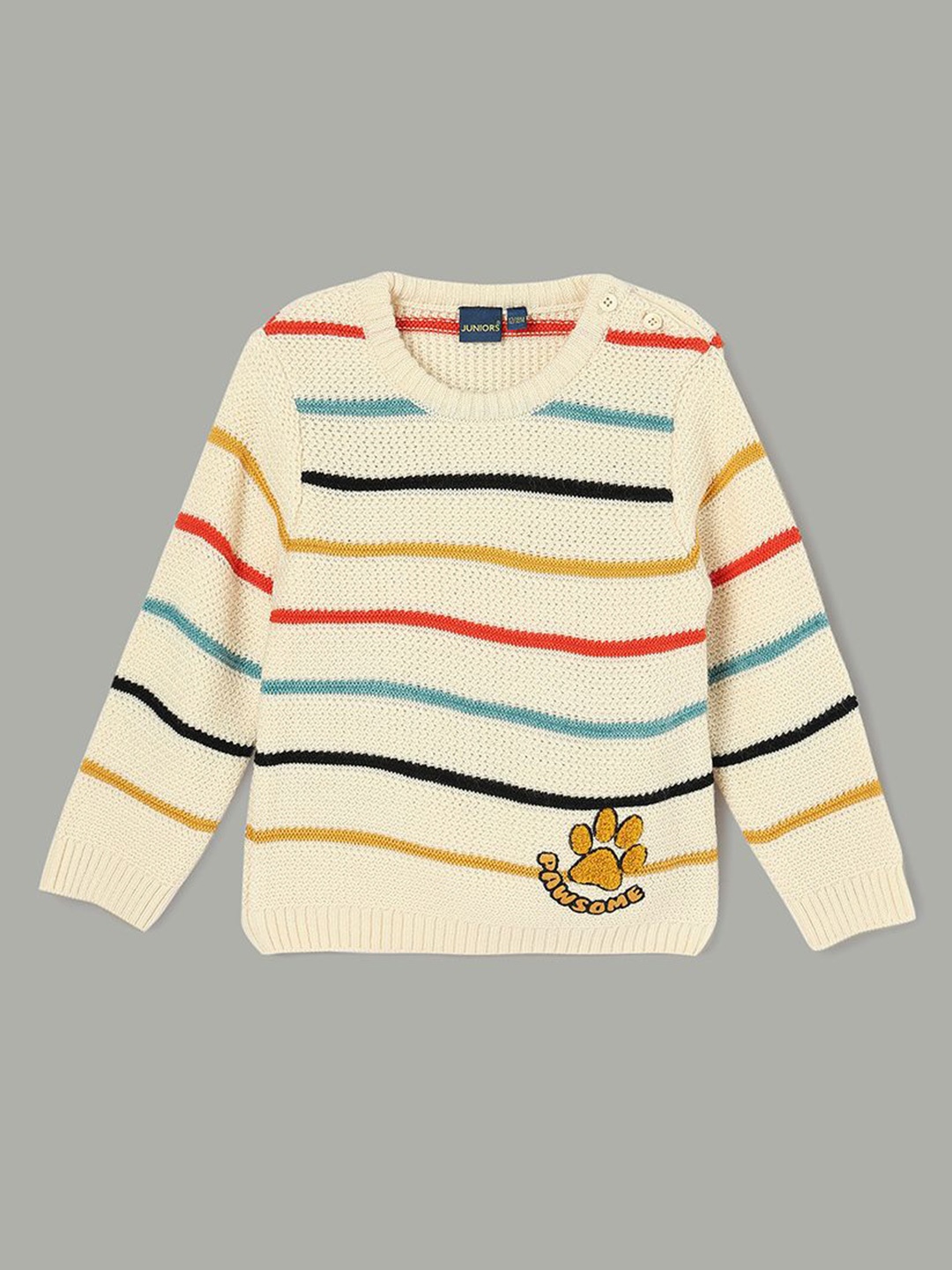 

Juniors by Lifestyle Boys Striped Pullover Sweater, Cream