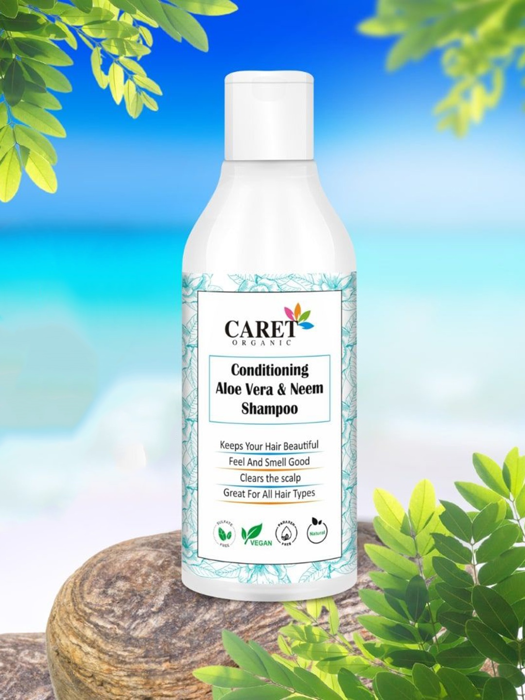 

CARET ORGANIC Conditioning Vegan Aloevera & Neem Shampoo - 300 ml, White
