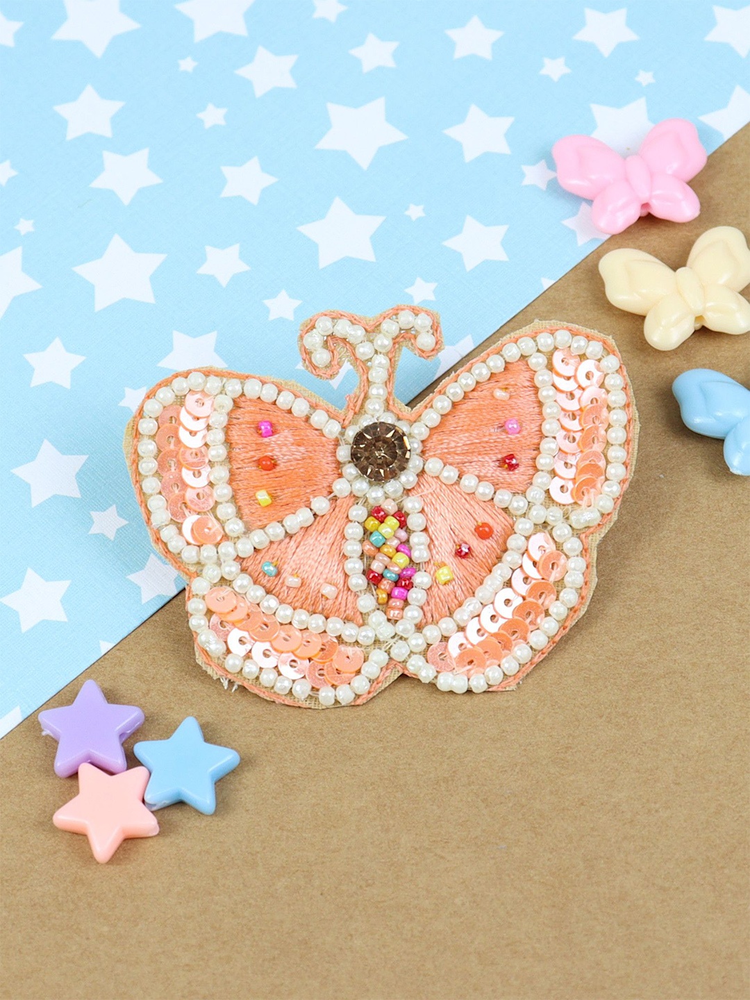 

Asthetika Kids Girls Embellished Alligator Hair Clip, Orange