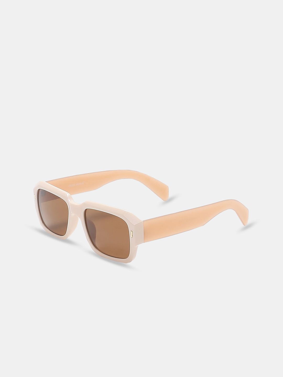

Vero Moda Women Rectangle Sunglasses with UV Protected Lens 9008758001-Peach Beige, Brown