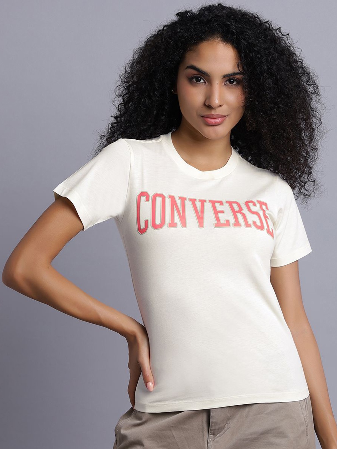 

Converse Women Collegiate Regular Fit T-shirt, White