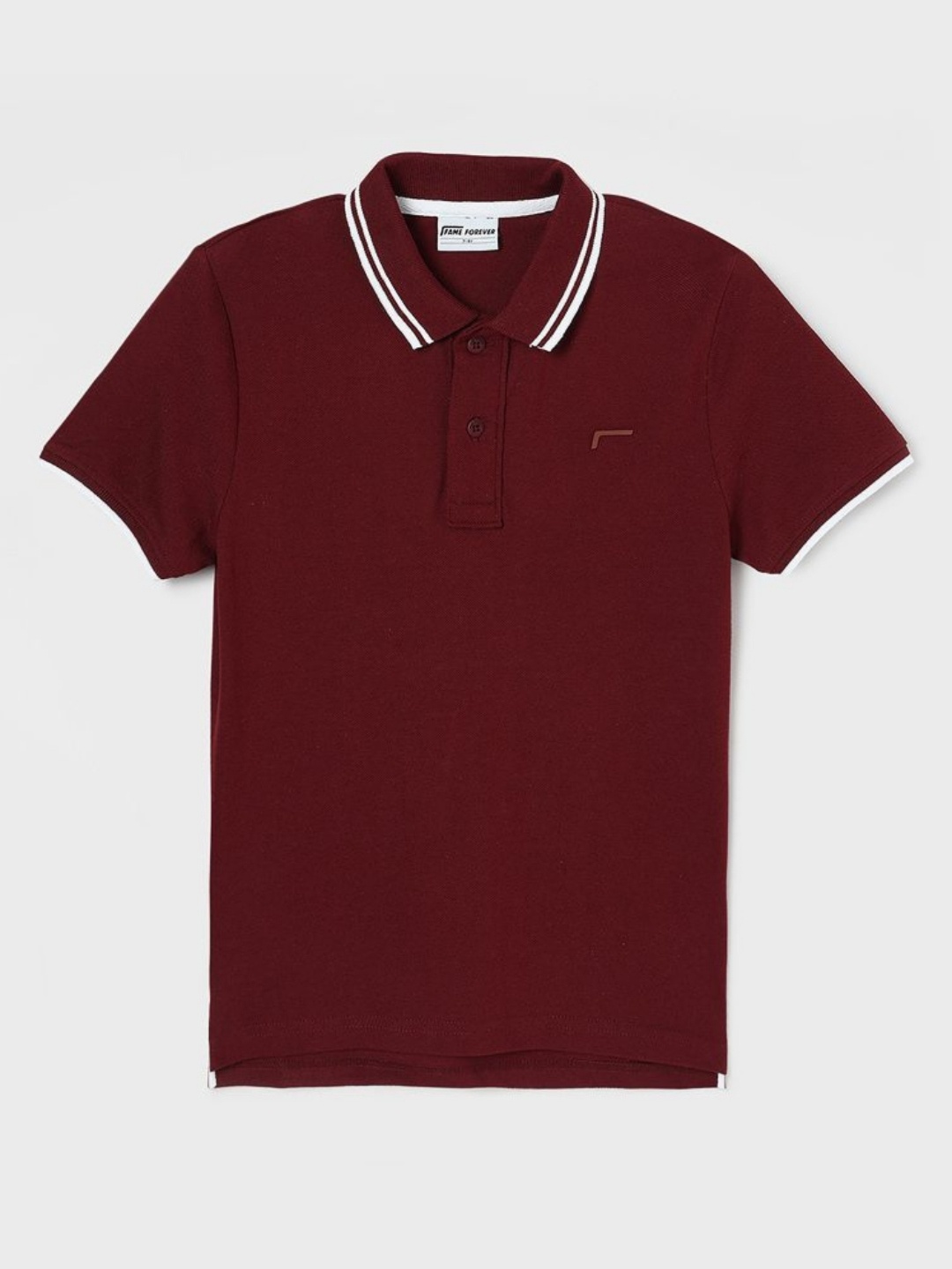 

Fame Forever by Lifestyle Boys Solid Polo Collar Cotton T-shirt, Red