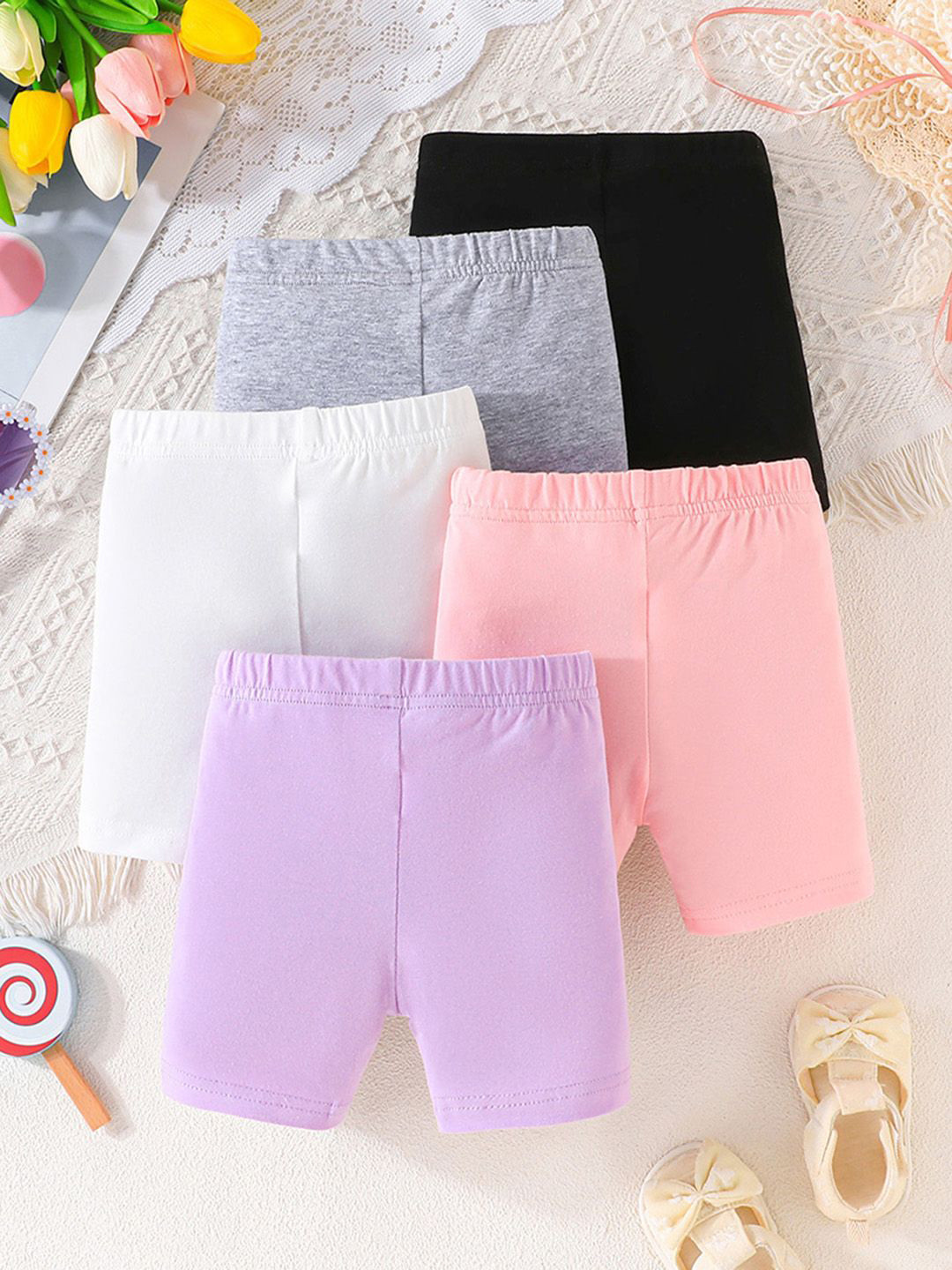 

INCLUD Girls Pack Of 5 Hot Pants Shorts, Purple