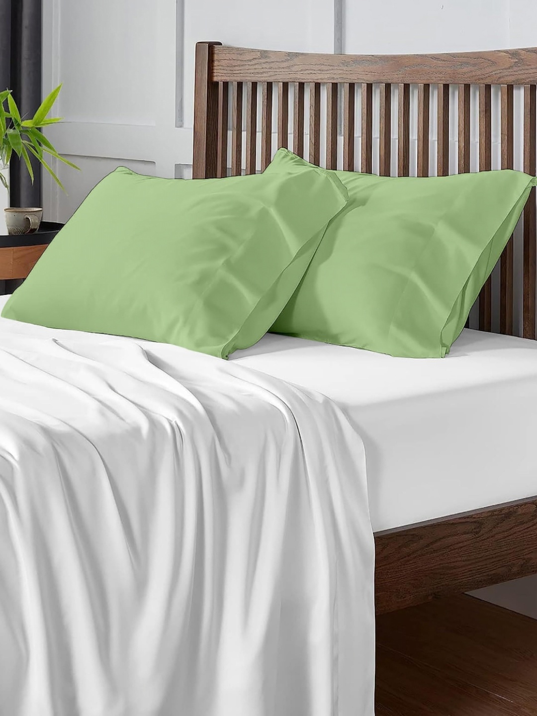 

Sleepino Green 6 Pieces Solid Pure Cotton Rectangle Pillow Covers