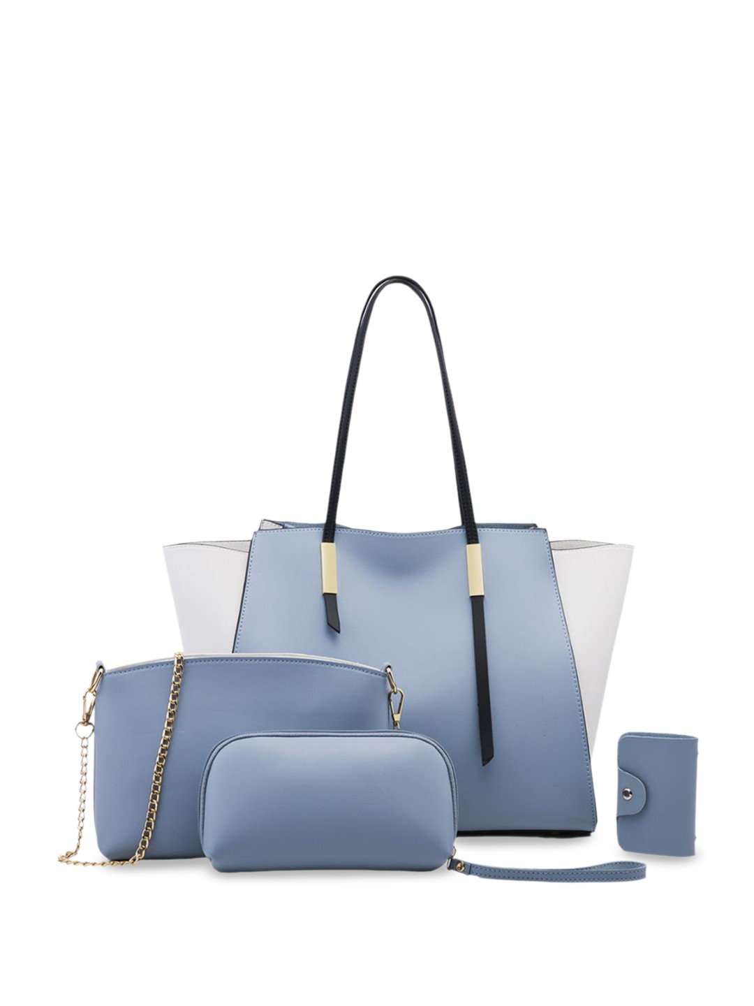 

RAVE Colourblocked PU Structured Handheld Bag, Blue