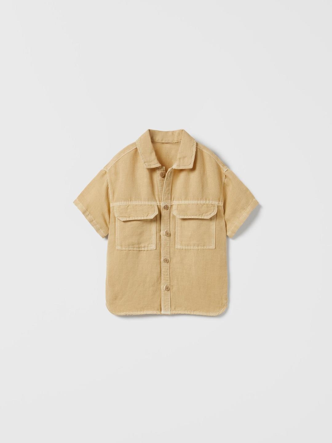 

ZARA Unisex Brown Shirts