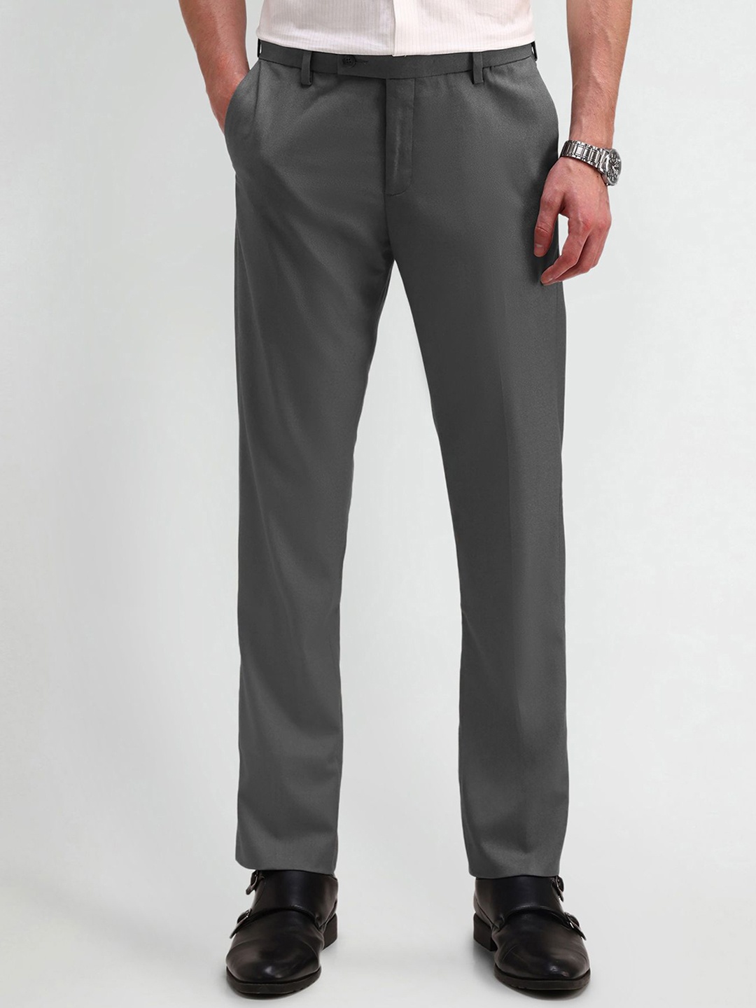 

Arrow Men Urban Slim Slim Fit Formal Trousers, Grey