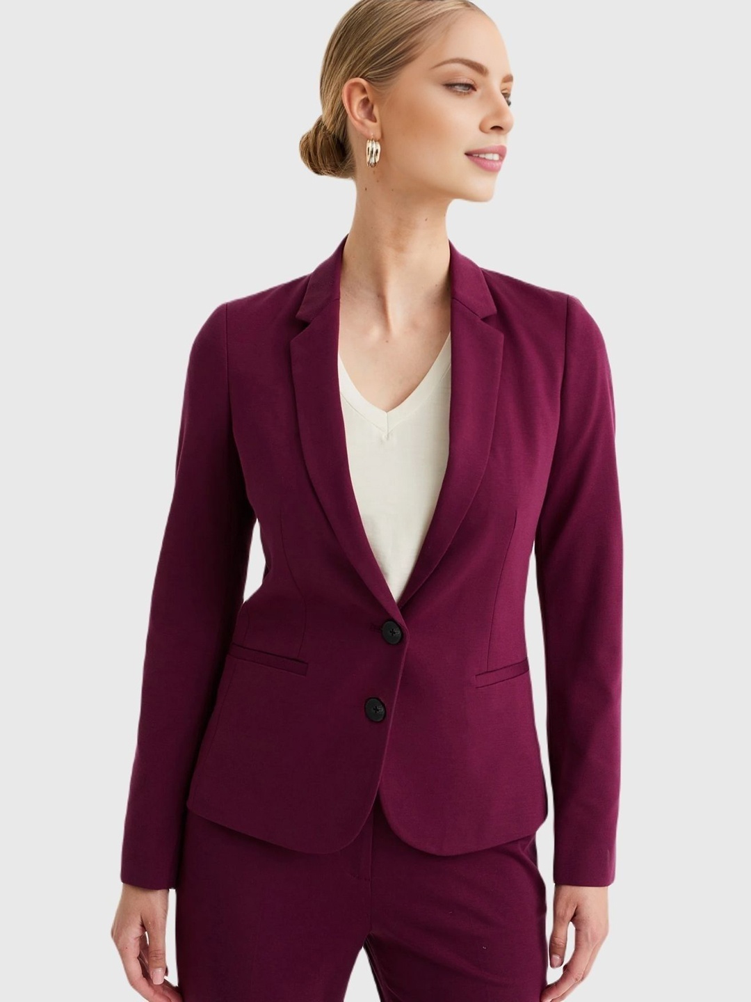 

BAESD Single-Breasted Casual Blazers, Maroon