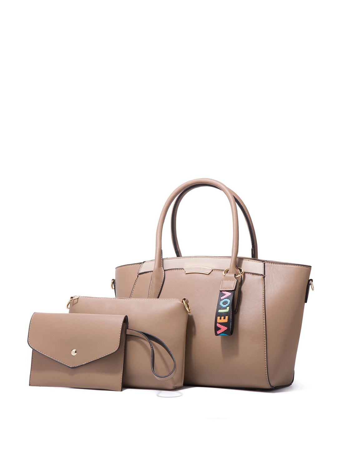 

RAVE PU Structured Handheld Bag with Tasselled, Khaki